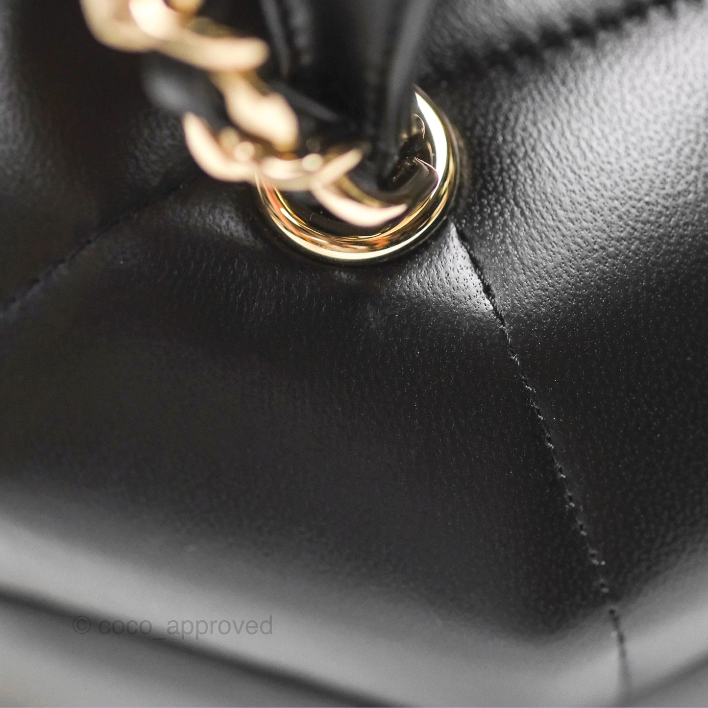 Chanel Small Hexagon Vanity Case Black Lambskin Gold Hardware
