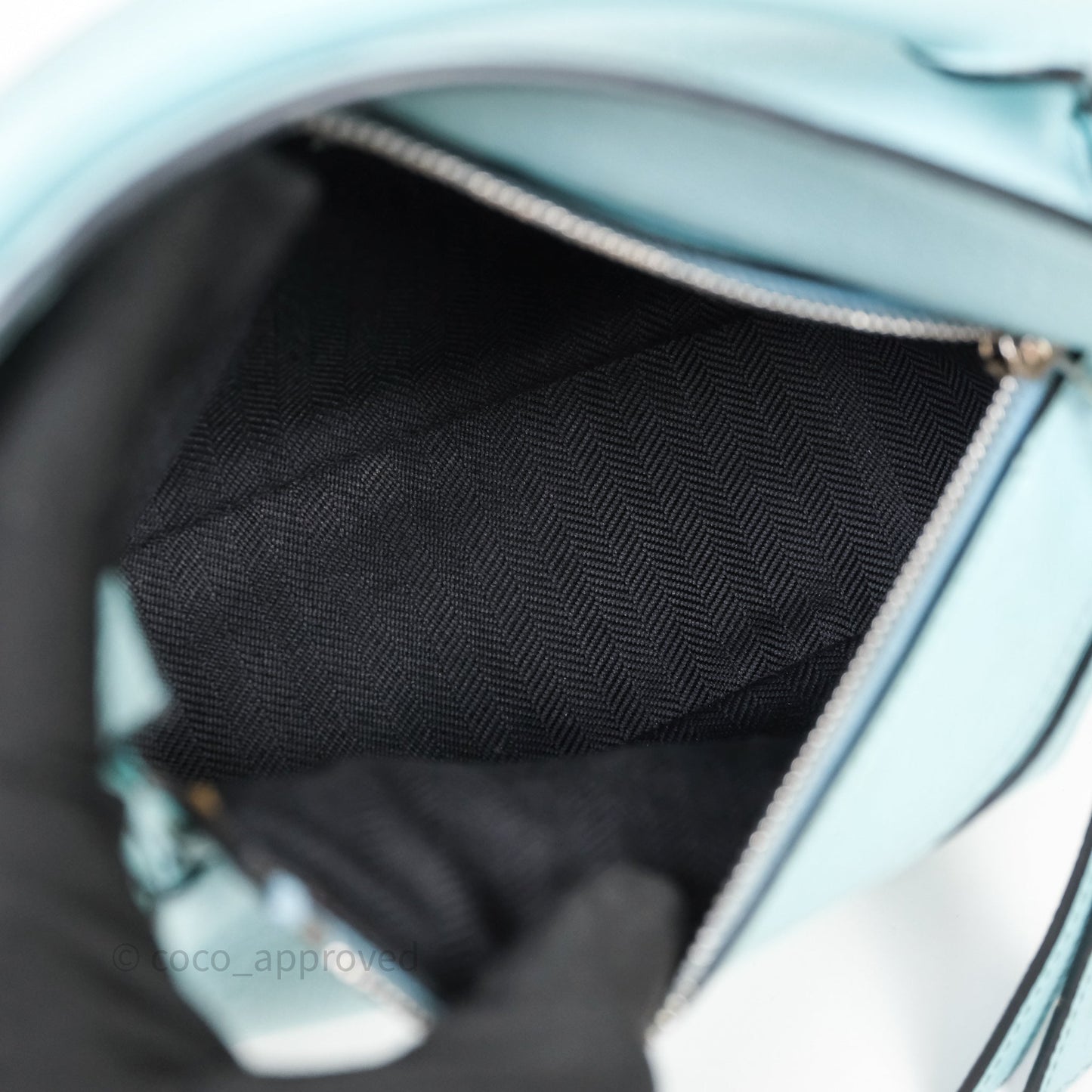 Loewe Mini Puzzle Bag Light Blue Calfskin Silver Hardware