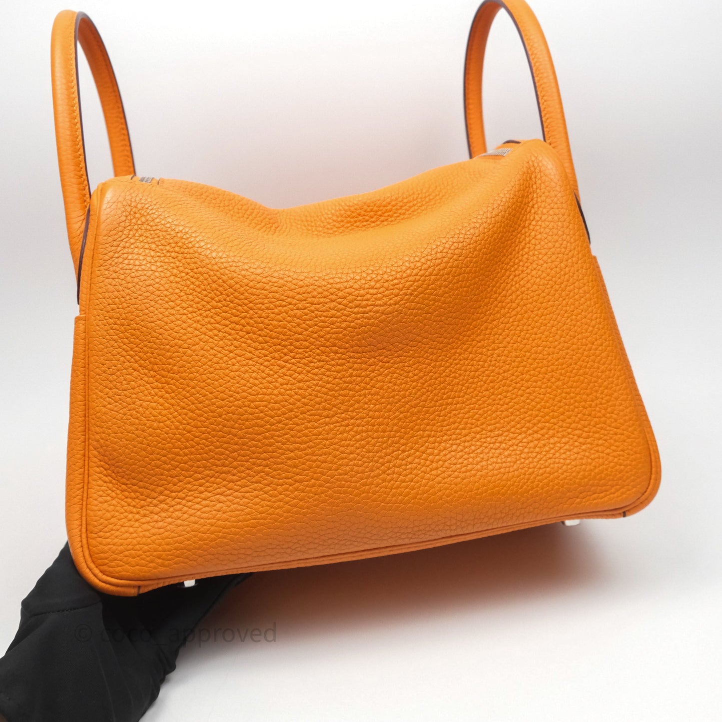 Hermès Lindy 30 Abricot I9 Clemence Palladium Hardware