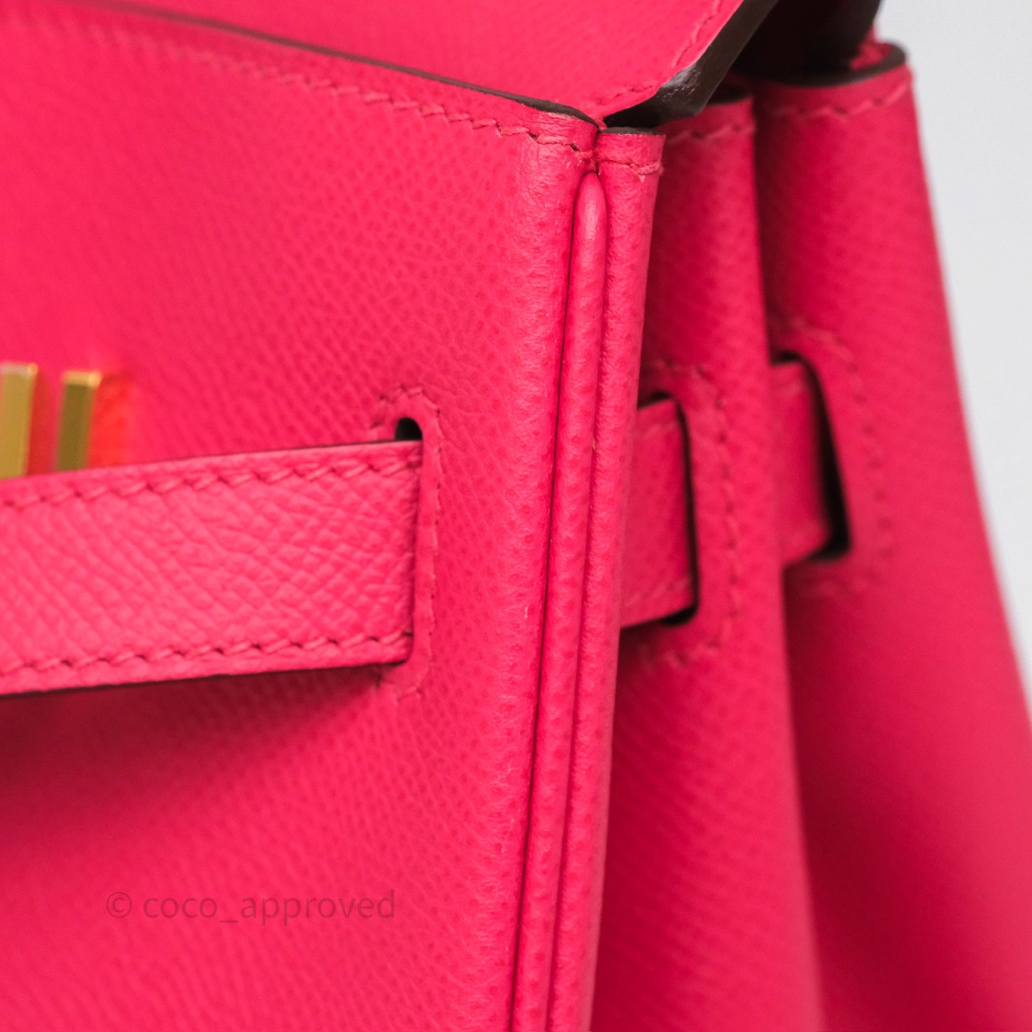 Hermès Birkin Retourne 30 Rose Extreme I6 Epsom Gold Hardware