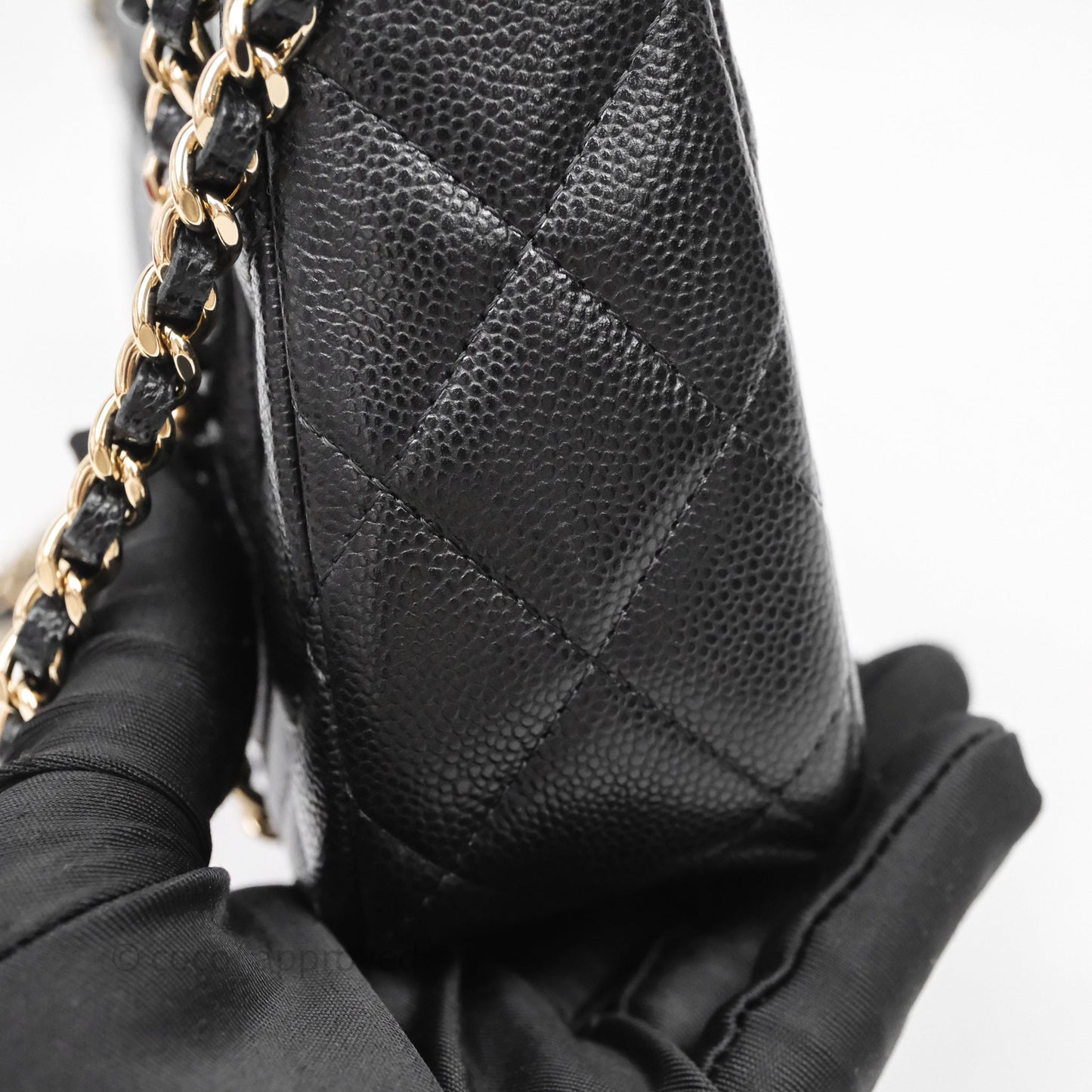 Chanel Clutch on Chain Black Caviar Gold Hardware