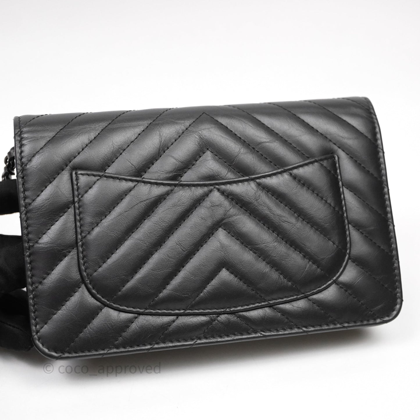 Chanel WOC Chevron Reissue So Black Calfskin