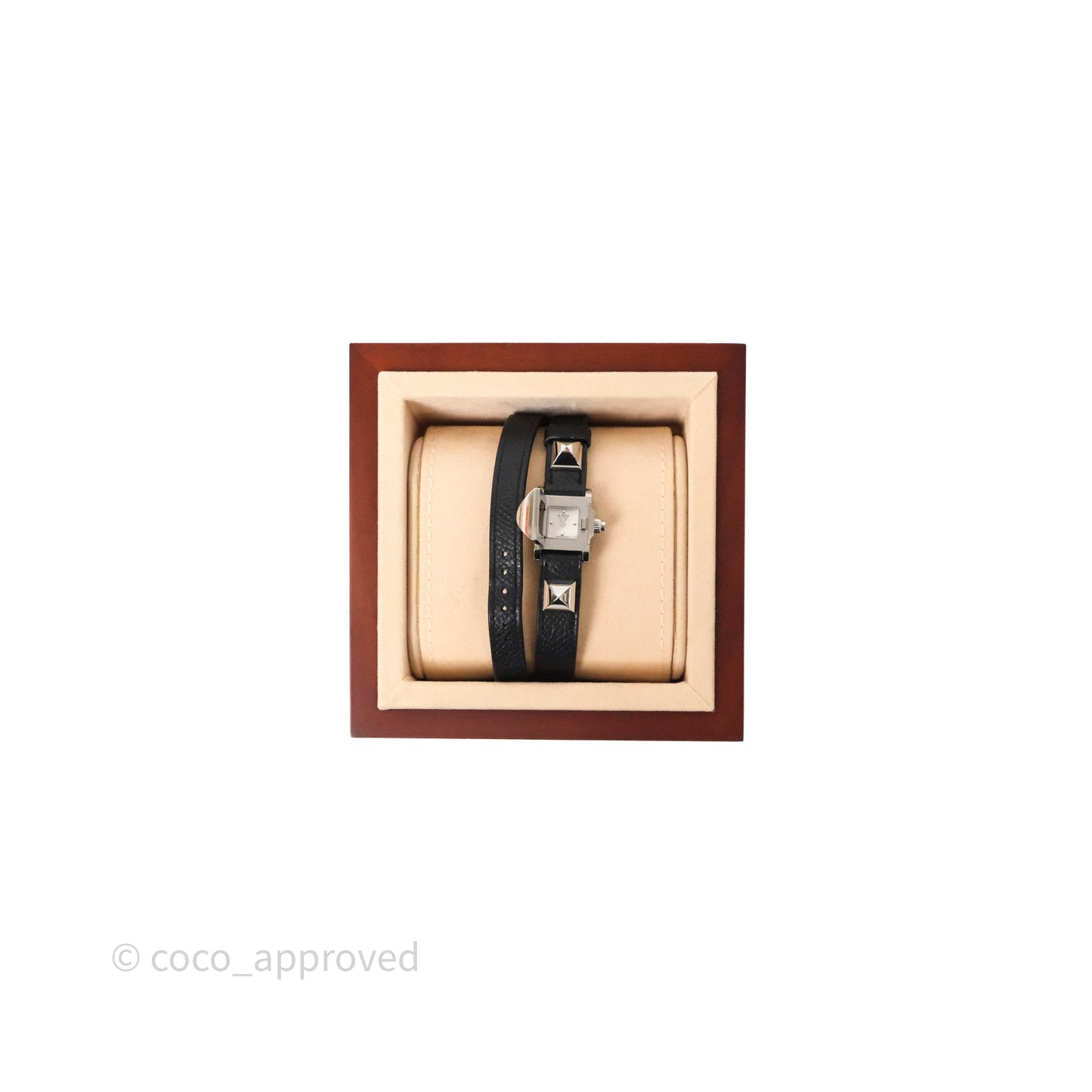 Hermes Medor Watch Mini Model Black Double Strap & Orange Strap