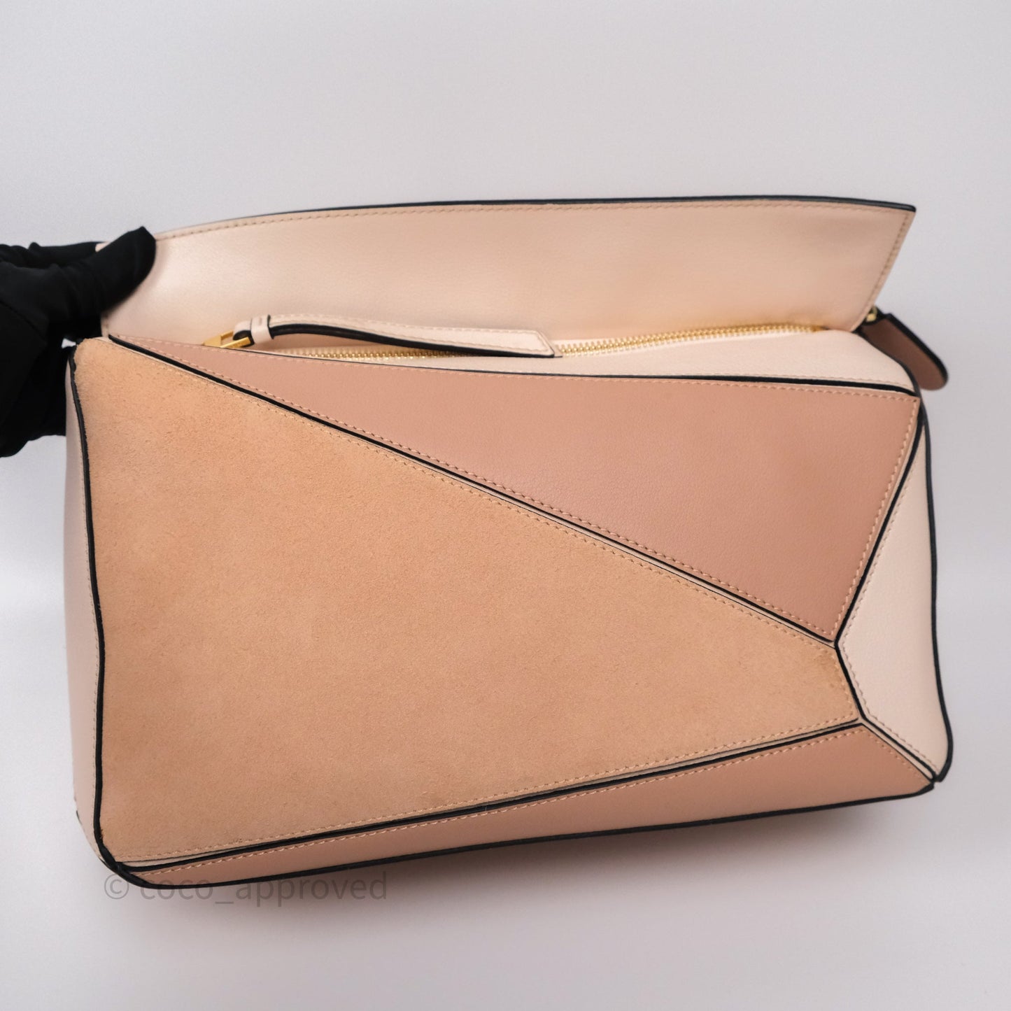 Loewe Medium Puzzle Bag Blush Pink Suede Calfskin
