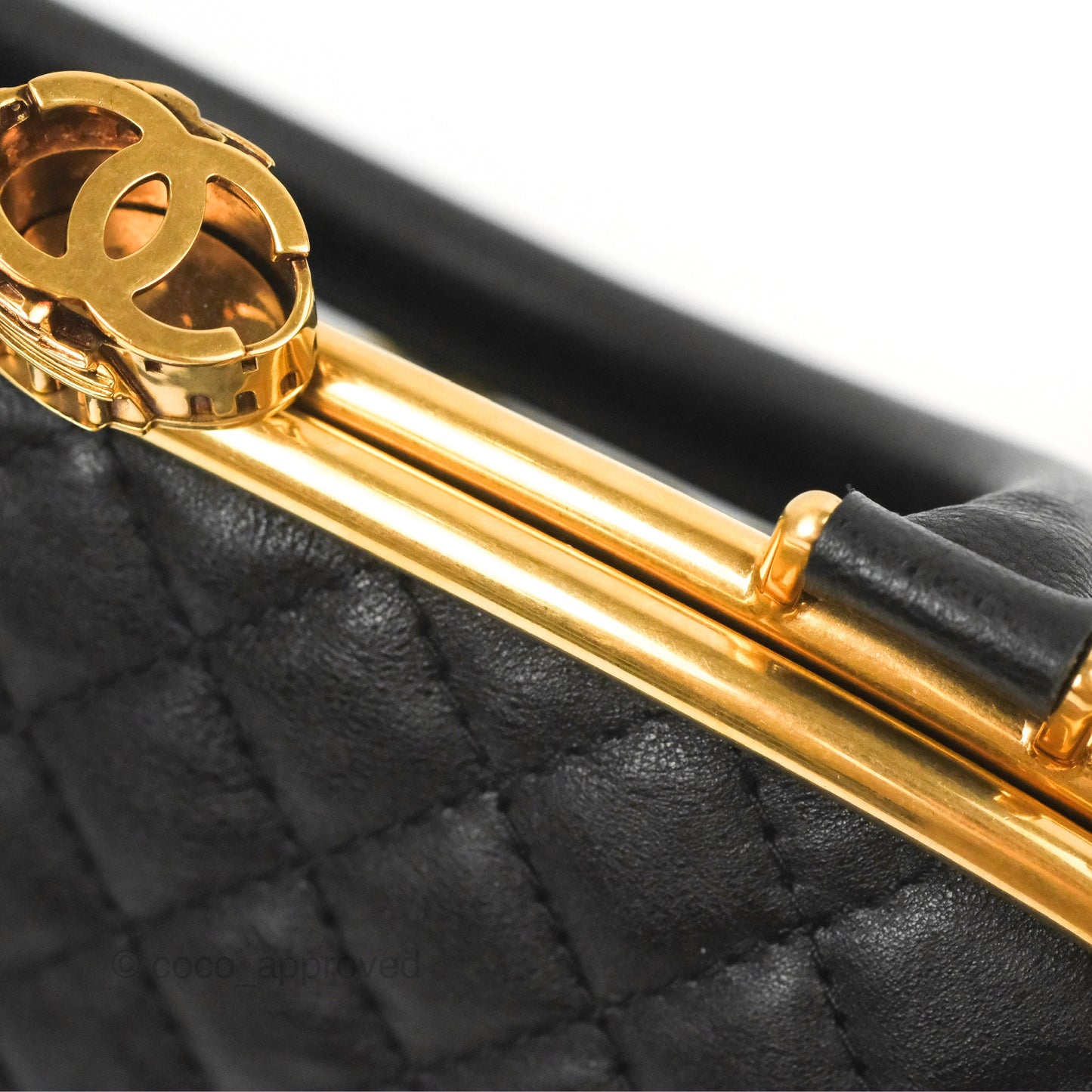 Chanel Paris Rome Colosseum Lock Bag Black Calfskin Antique Gold