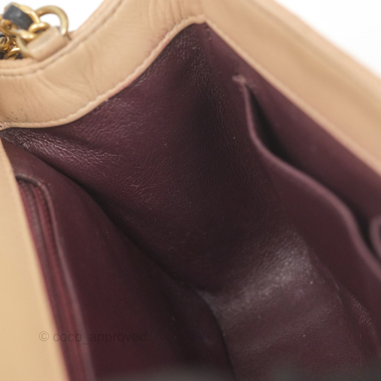 Chanel Small CC Filigree Flap Quilted Beige Black Caviar