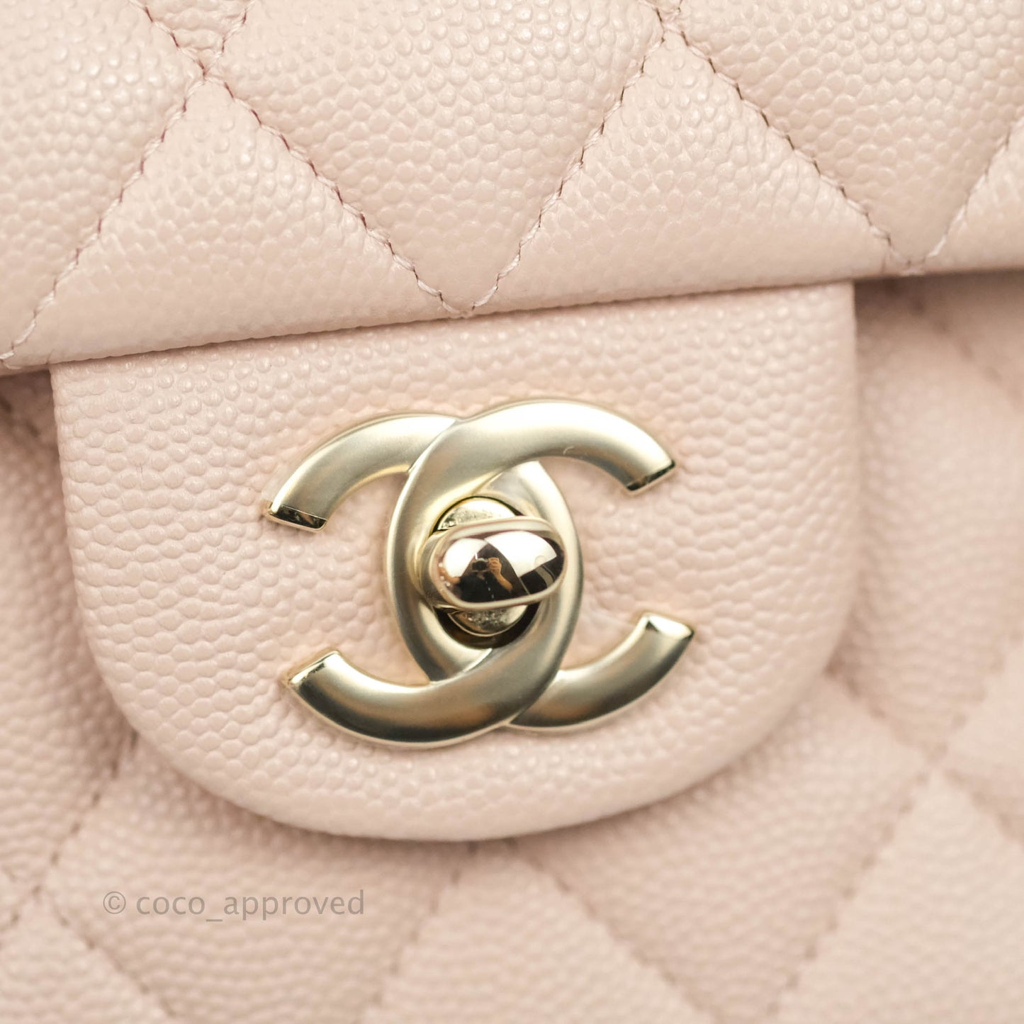 Chanel Classic Small S/M Flap Rose Clair Pink Caviar Gold Hardware 21C