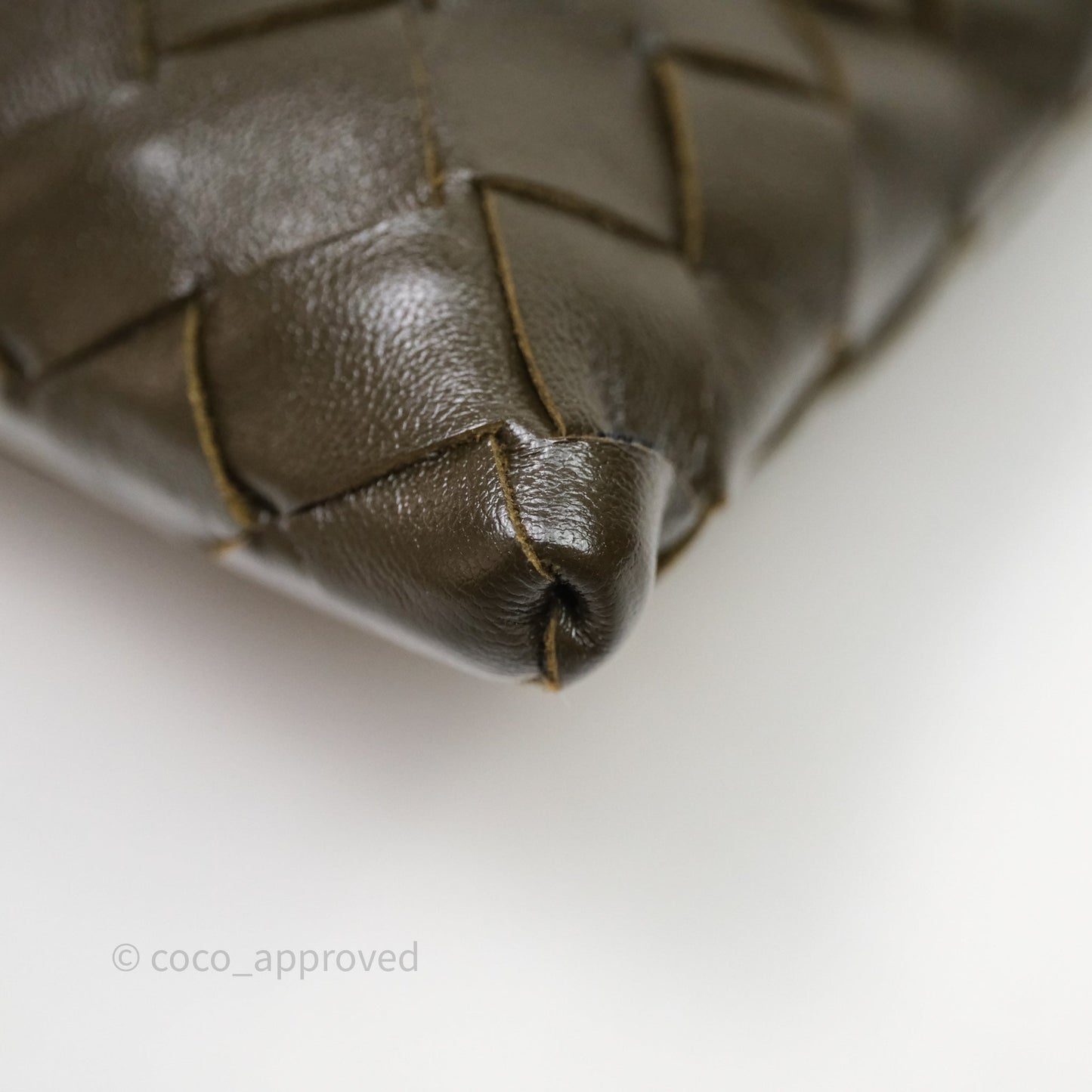 Bottega Veneta Mini Hop Khaki Intrecciato Leather