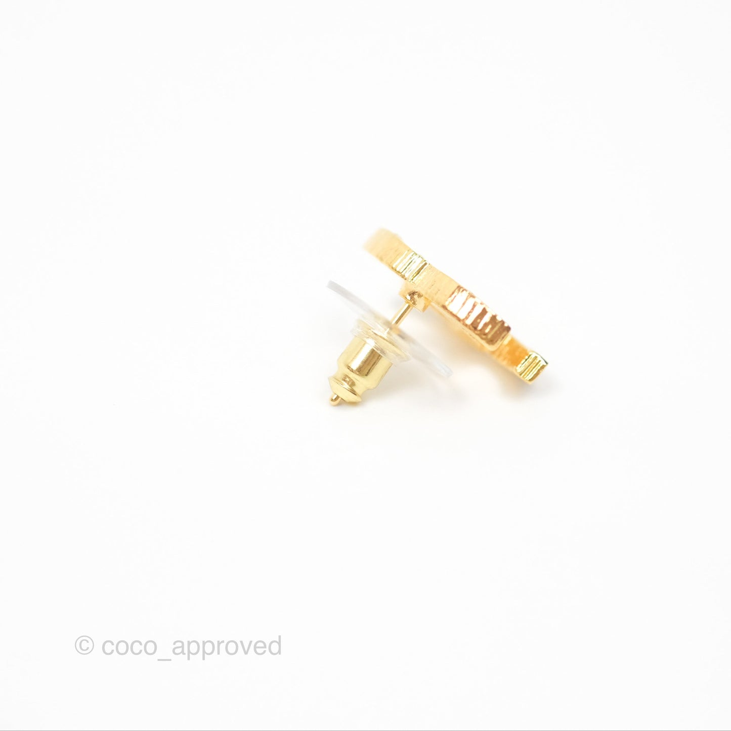 Chanel CC Earrings Gold Tone 24C
