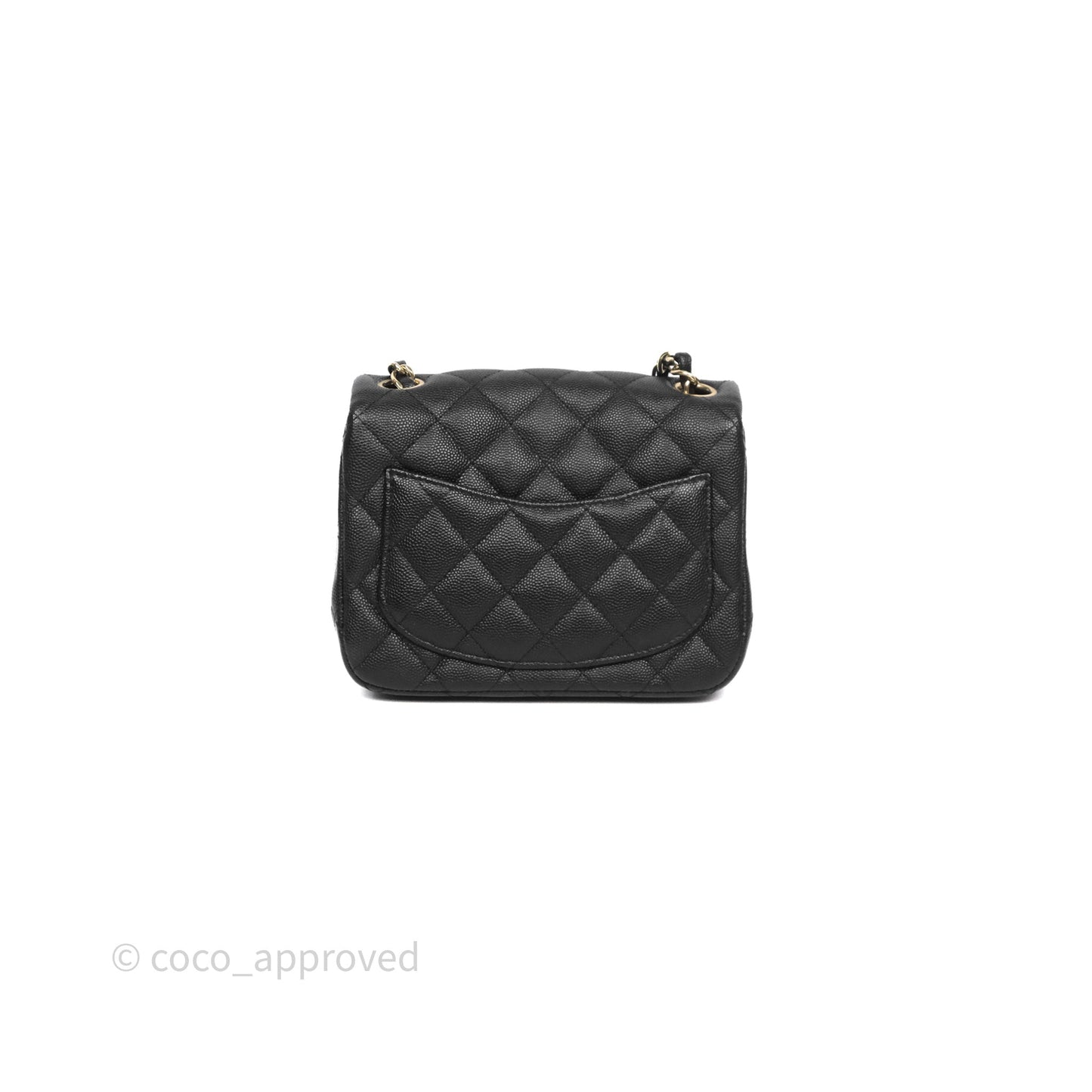 Chanel Mini Square Quilted Black Caviar Gold Hardware