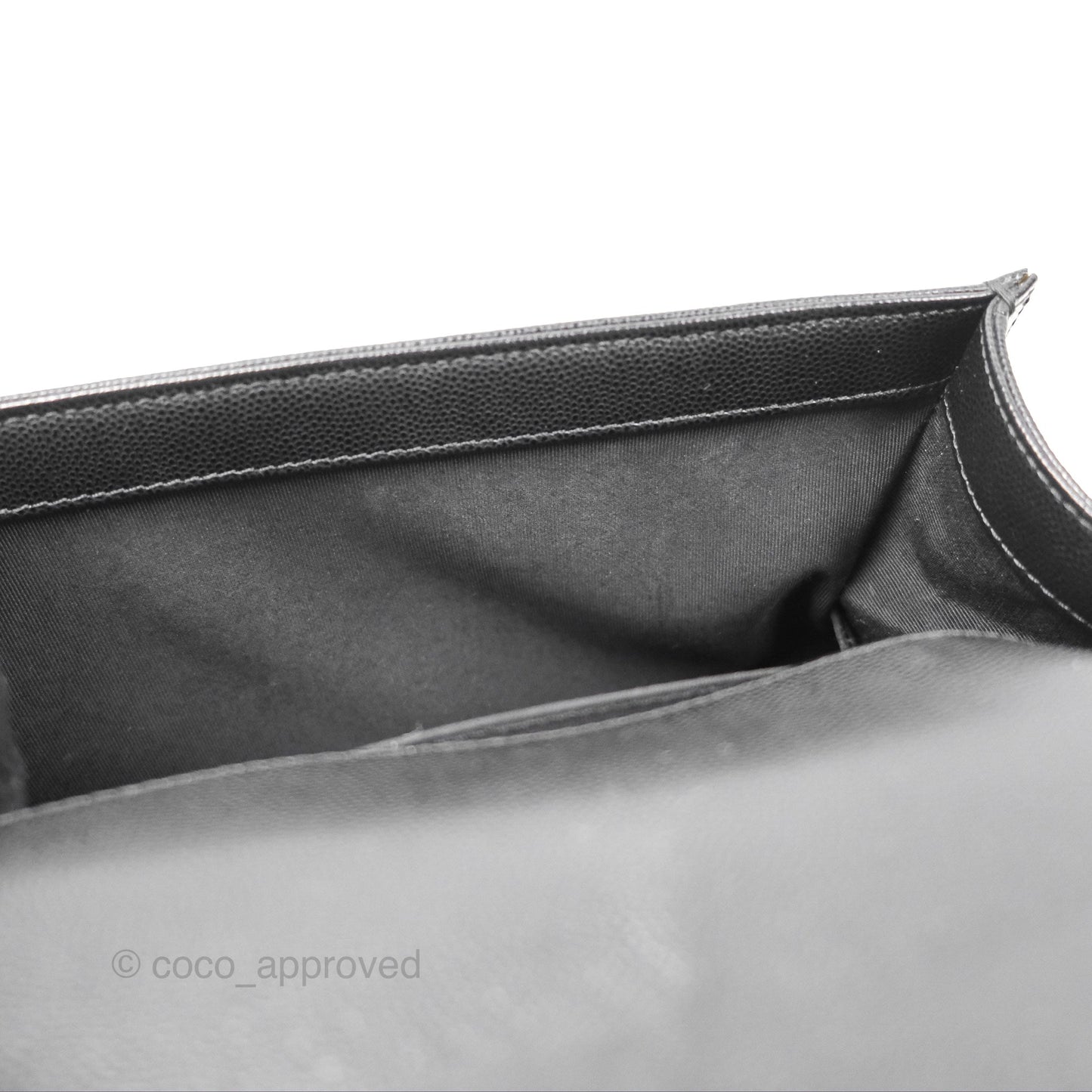 Chanel Boy Quilted Medium Black Caviar Ruthenium Hardware