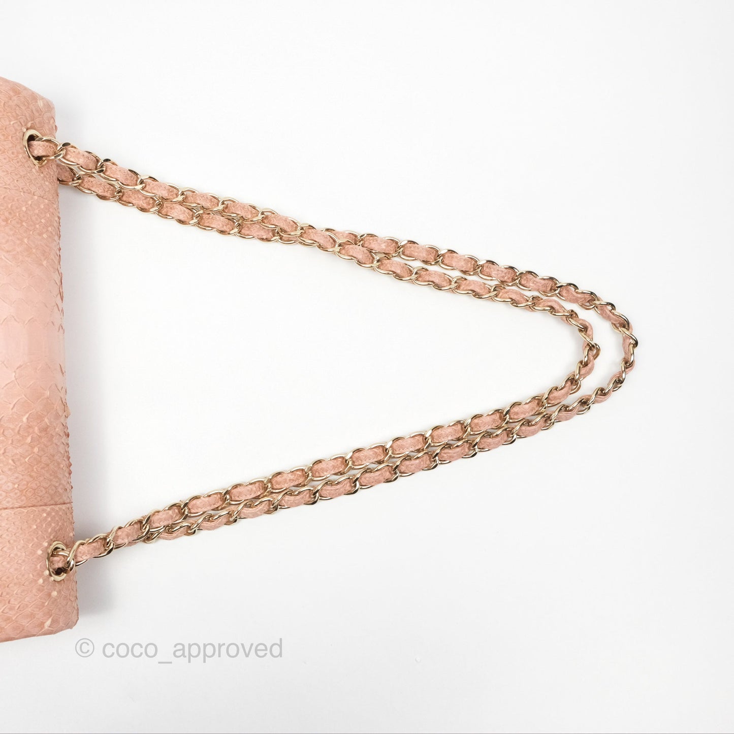 Chanel Jumbo Double Flap Python Pink Gold Hardware