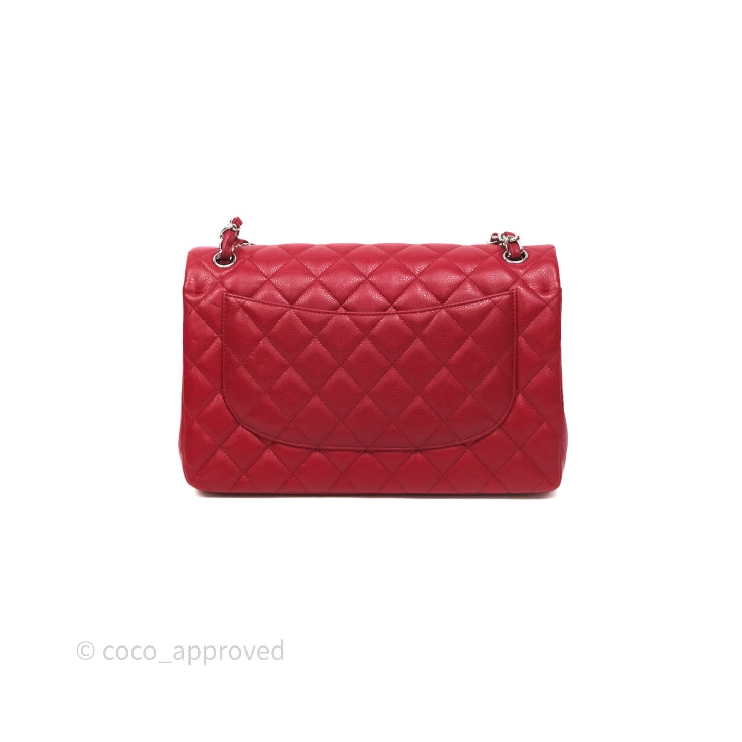 Chanel Jumbo Double Flap Red Caviar Silver Hardware⁣⁣