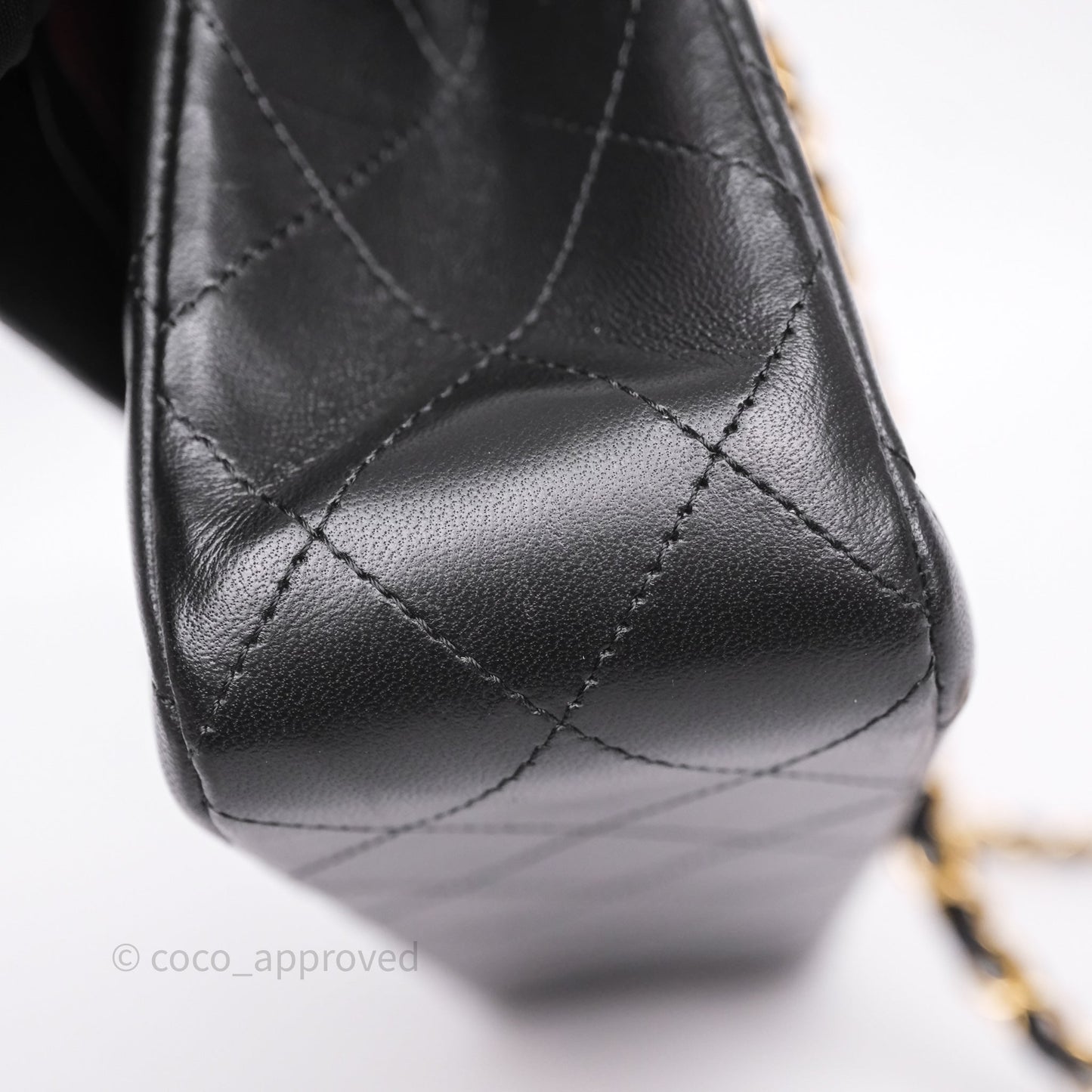 Chanel Small Classic Flap Quilted Black Lambskin Gold Hardware