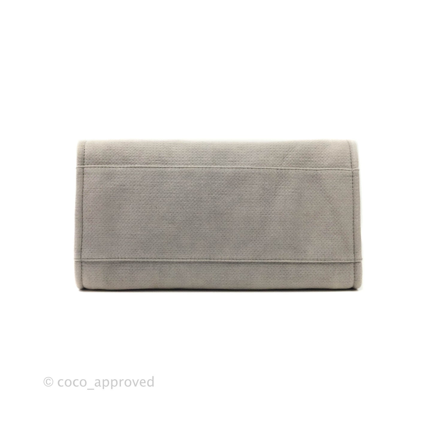 Chanel Large Deauville Grey Canvas Silver Hardware
