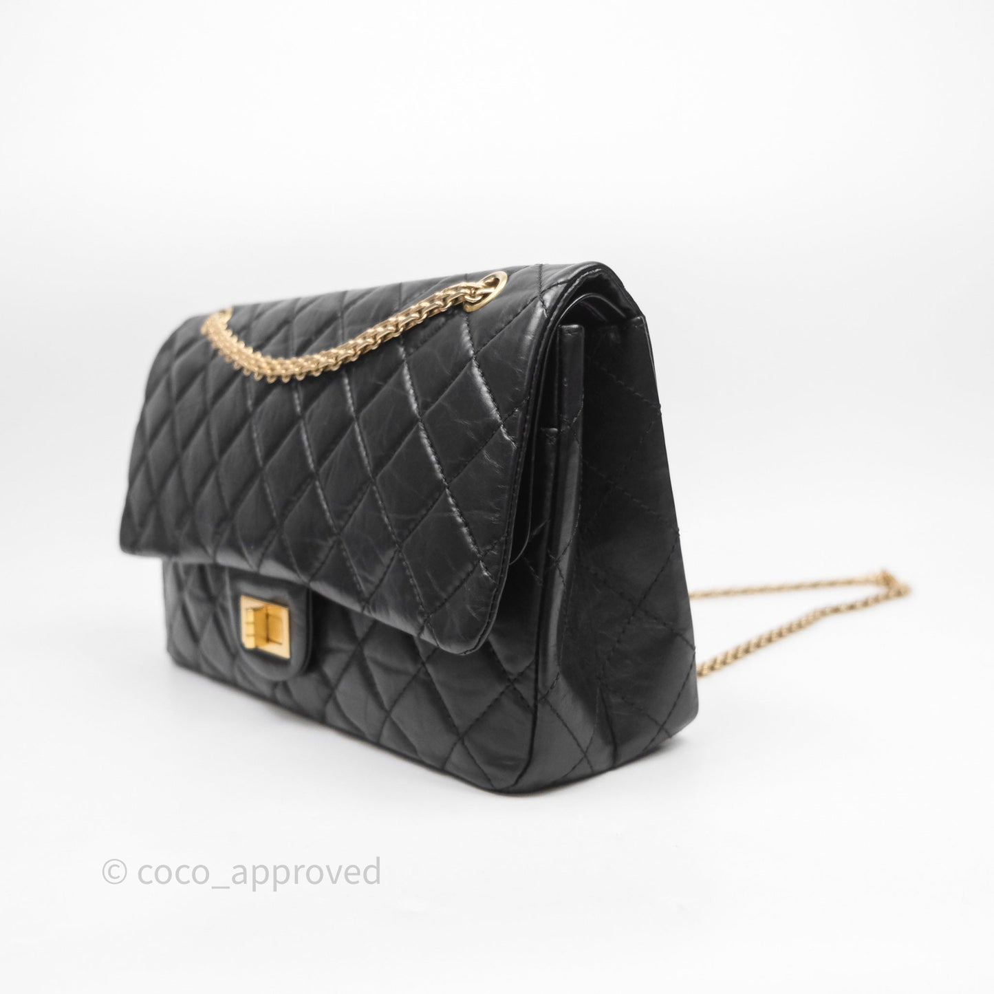 Chanel Reissue Quilted Aged Calfskin Black Aged Gold Hardware 227