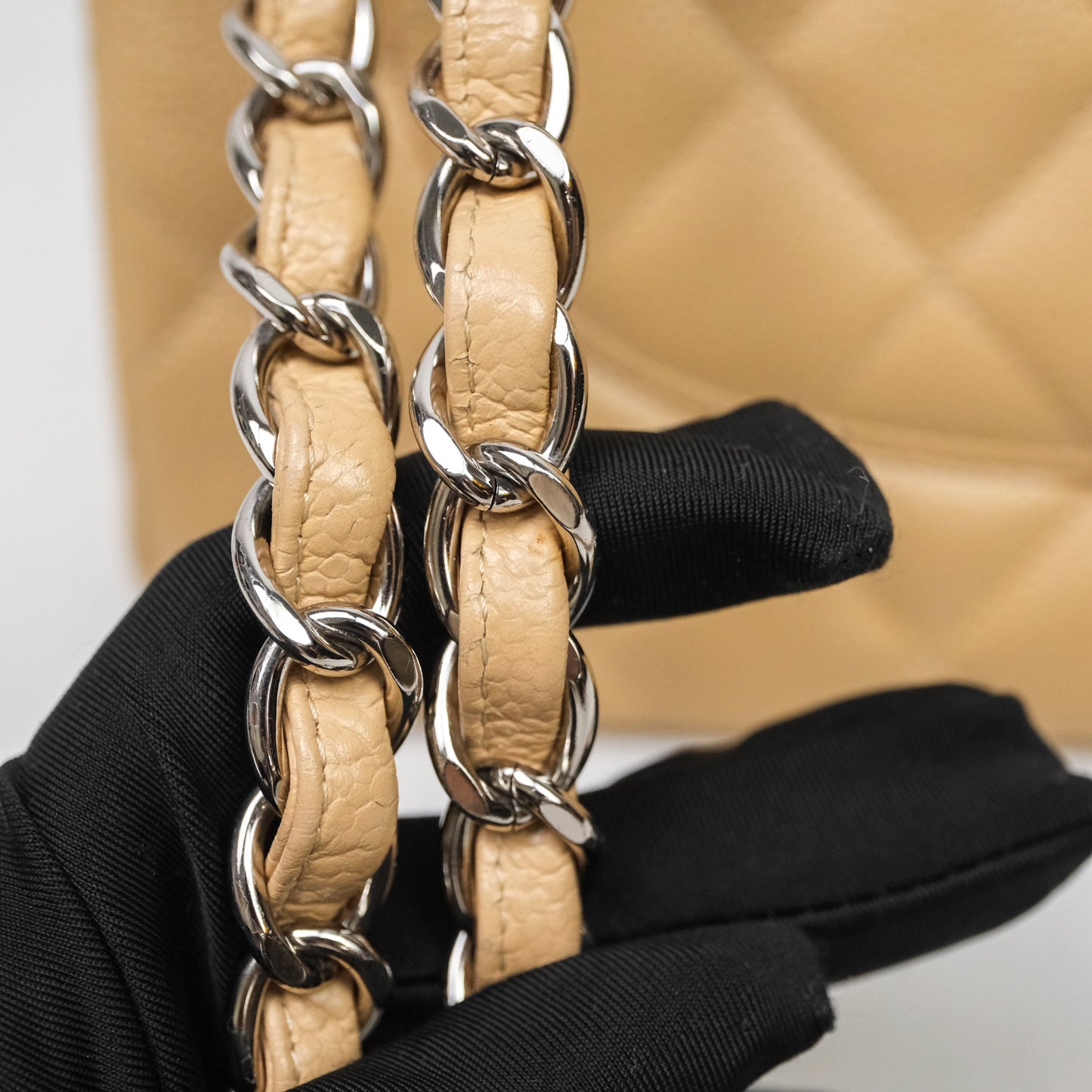 Chanel Jumbo Double Flap Beige Caviar Silver Hardware⁣⁣