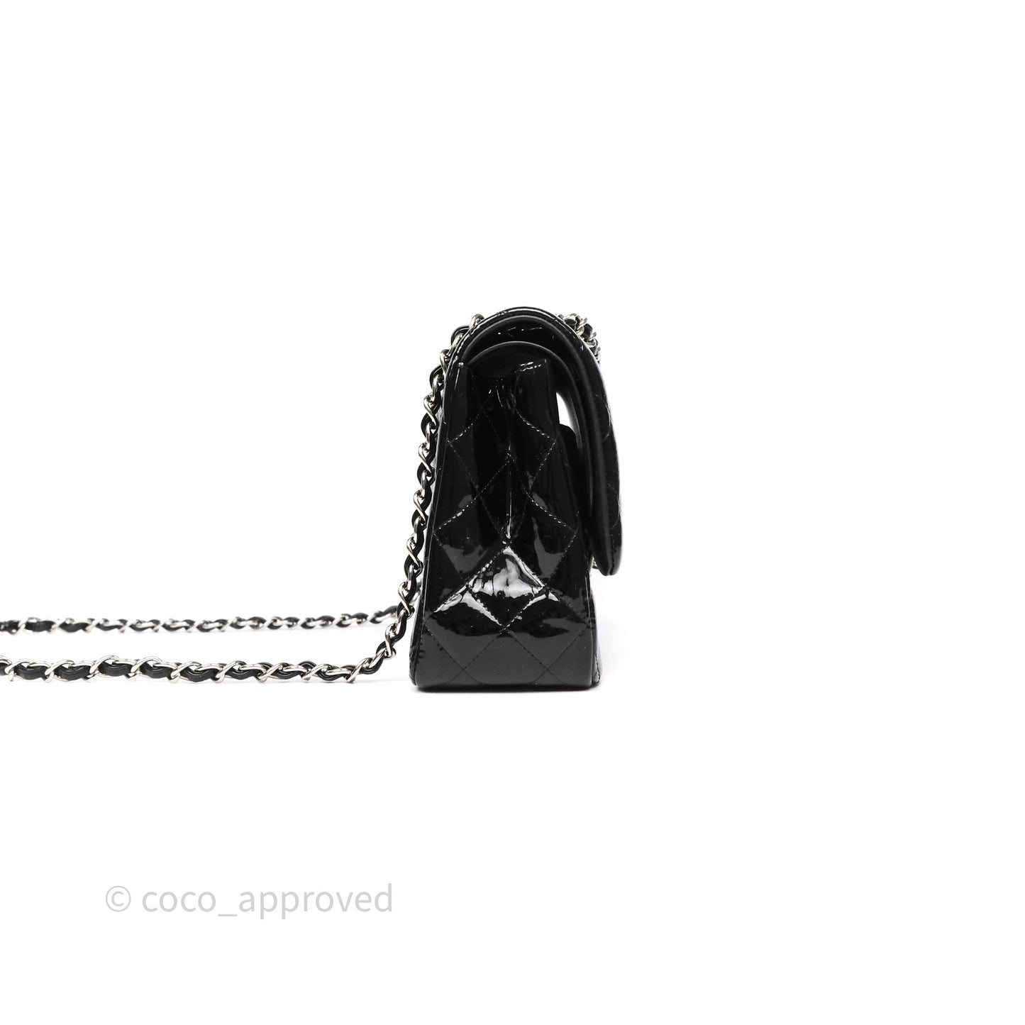 Chanel Jumbo Double Flap Black Patent Silver Hardware⁣⁣