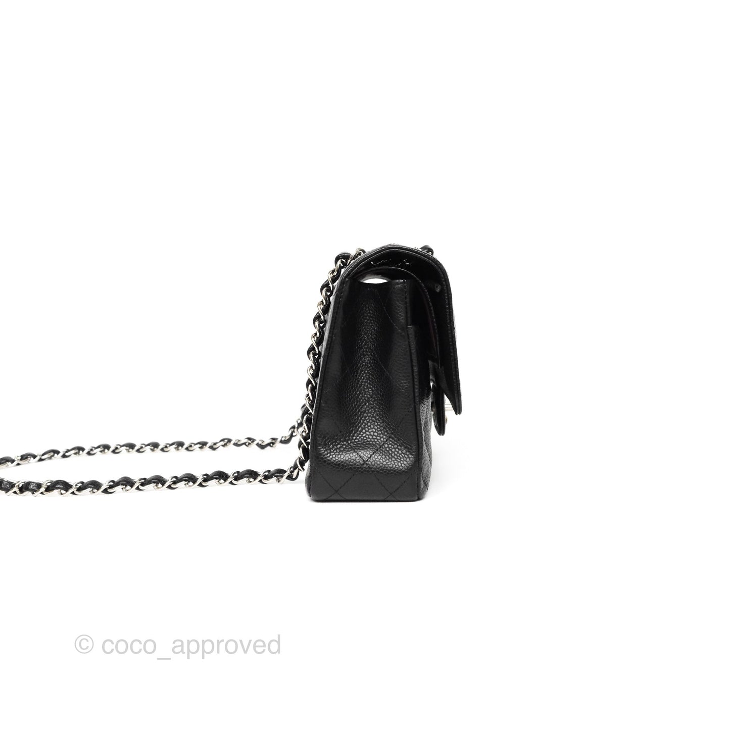 Chanel Classic M/L Medium Flap Quilted Black Caviar Silver Hardware