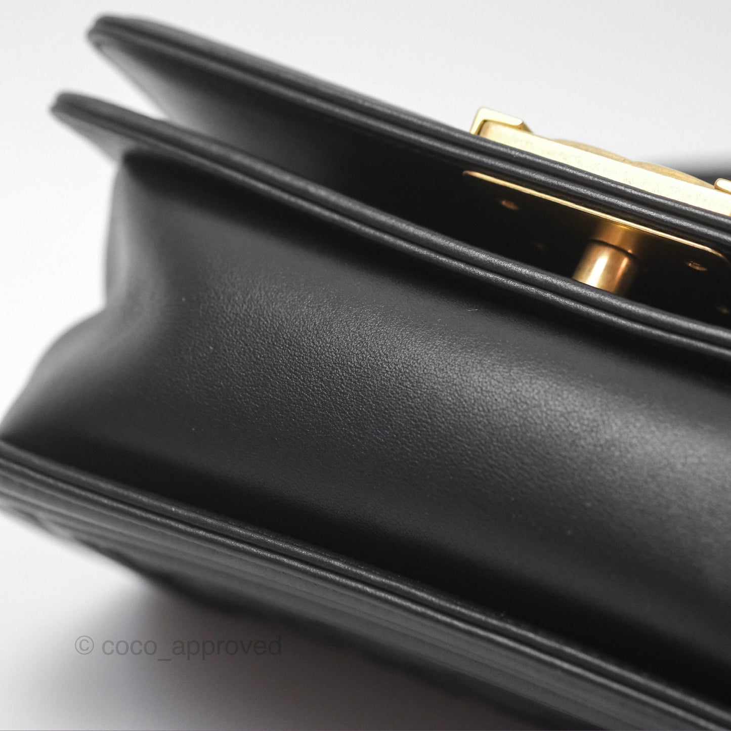 Chanel Small Boy Black Lambskin Aged Gold Hardware