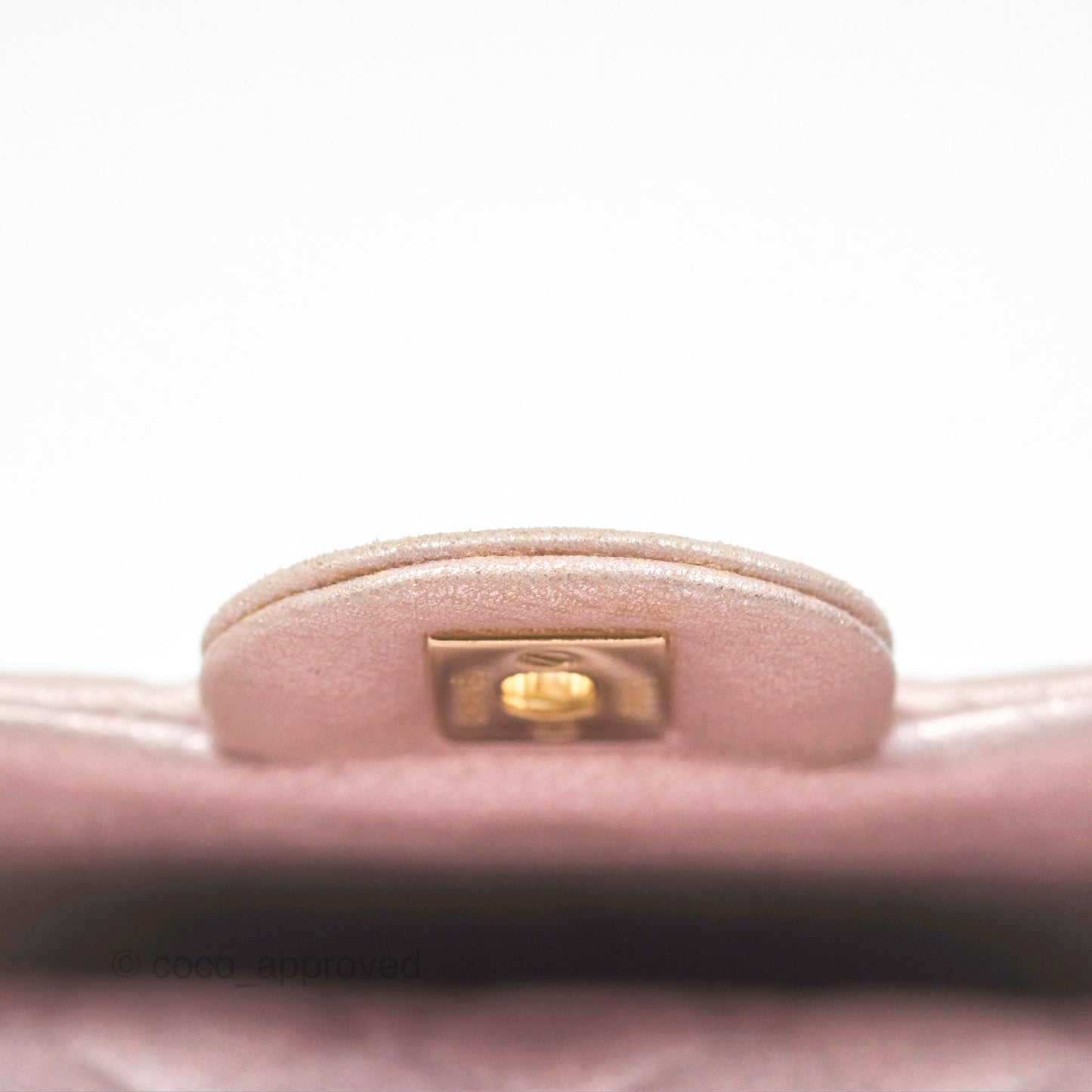 Chanel Mini Square Metallic Rose Gold Goatskin Gold Hardware 14B