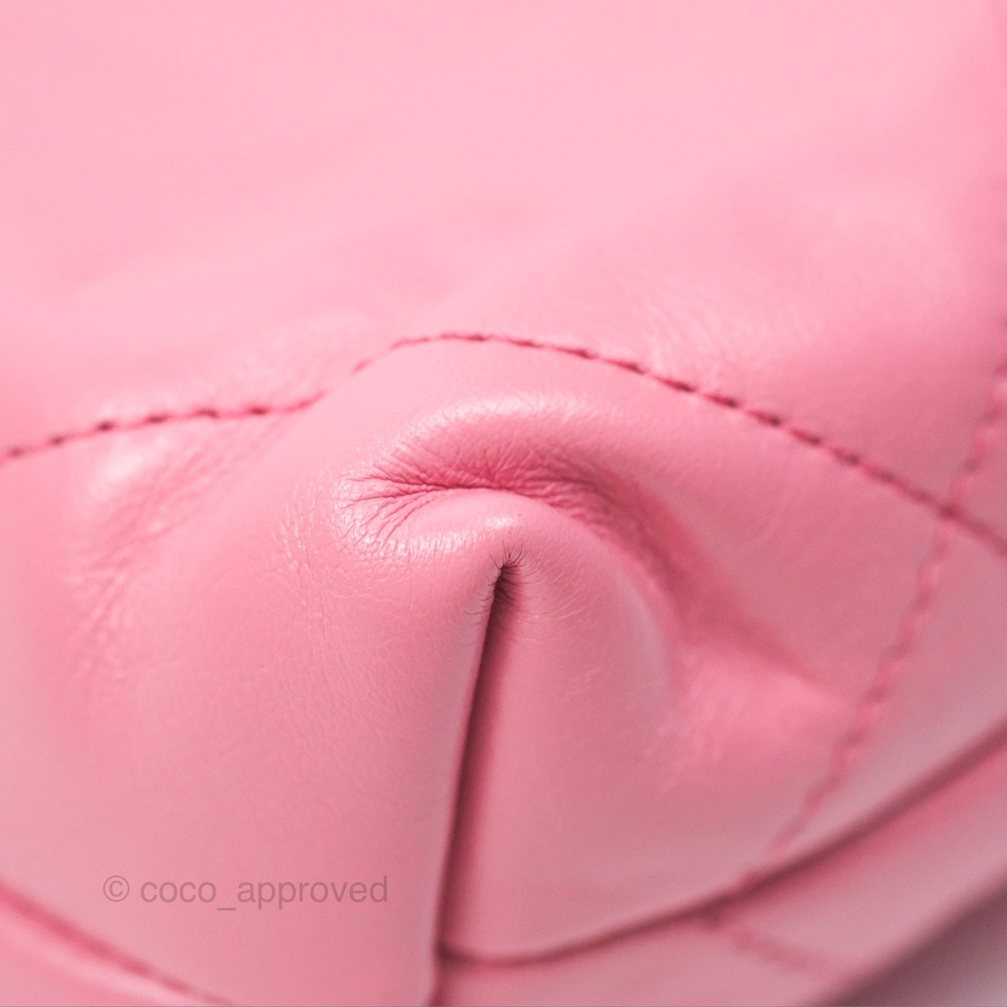 Chanel 22 Mini Bag Pink Crumpled Calfskin Aged Silver Hardware