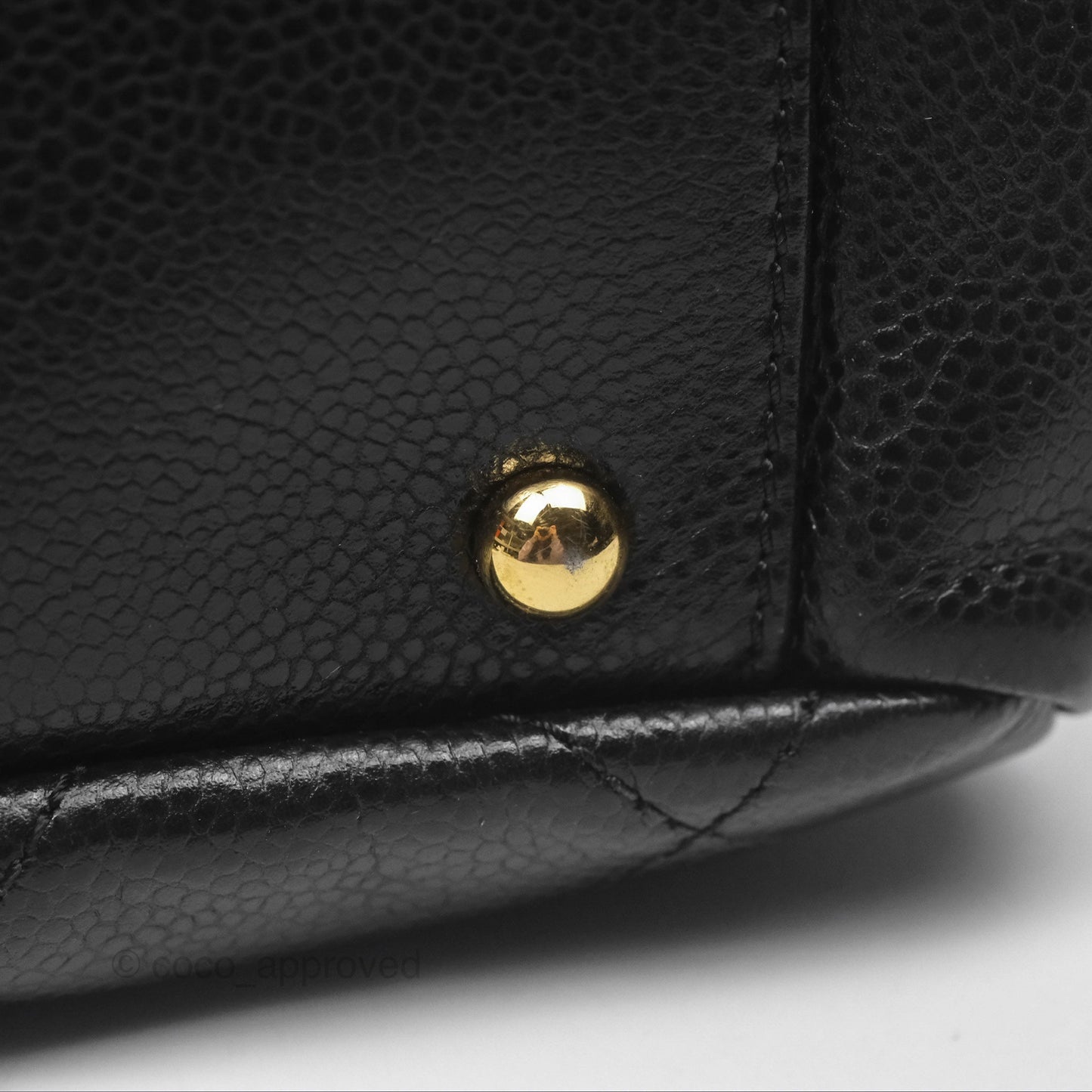 Chanel Quilted Caviar Leather Timeless CC Soft Shopping Tote Bag Black
