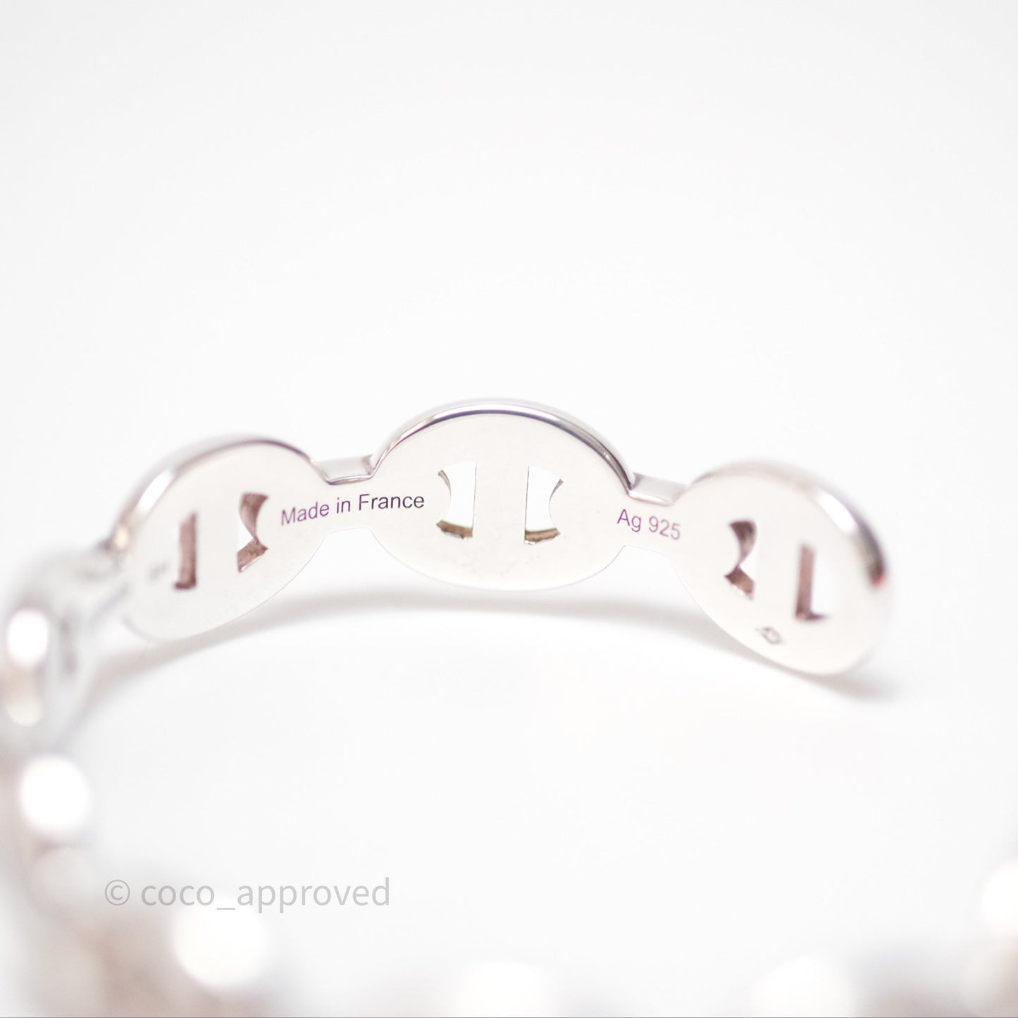 Hermès Chaine d'Ancre Bracelet Silver Hardware Size SH