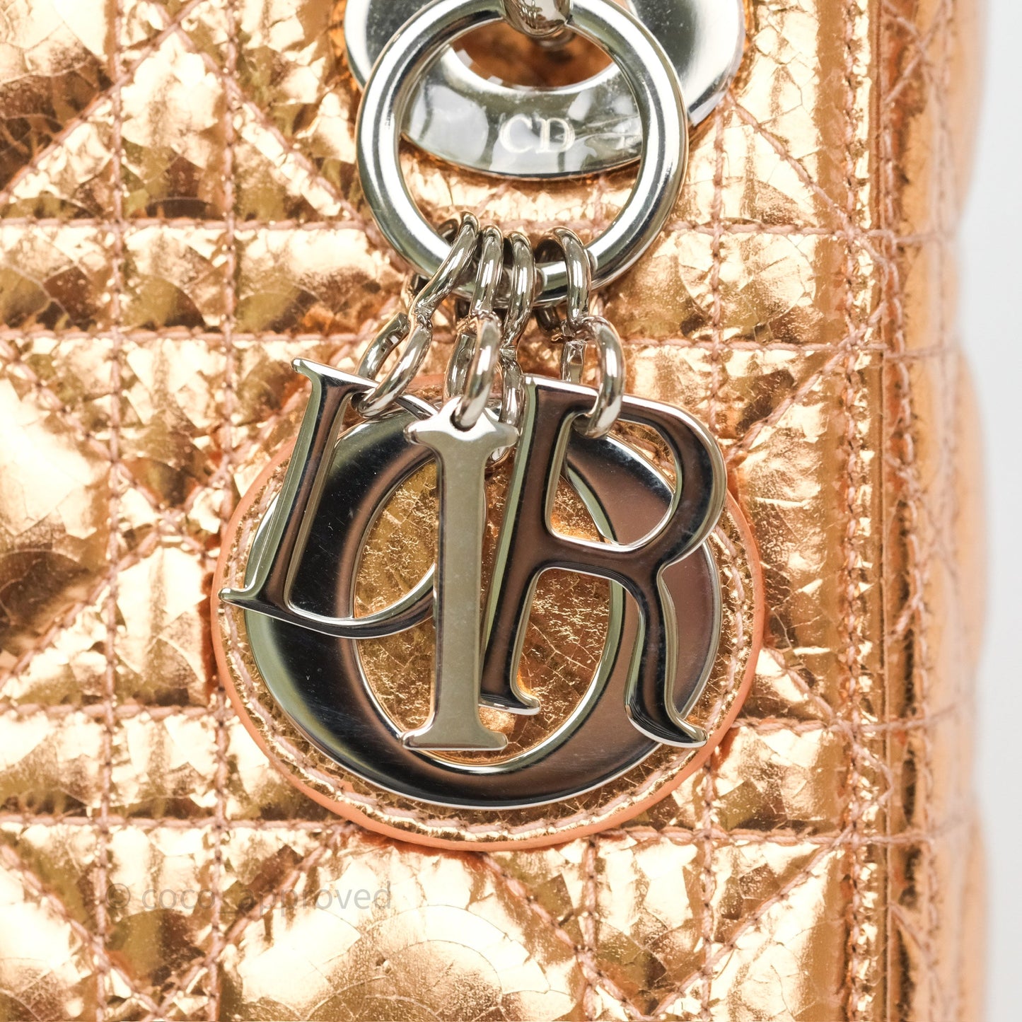 Christian Dior Mini Lady Dior Metallic Copper Cannage Silver Hardware