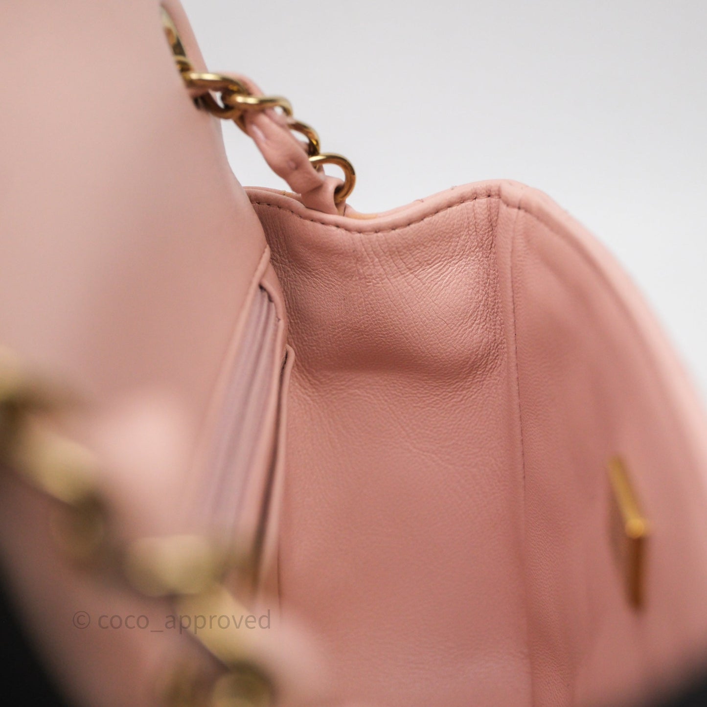 Chanel Mini Square Flap Quilted Pink Lambskin Gold Hardware