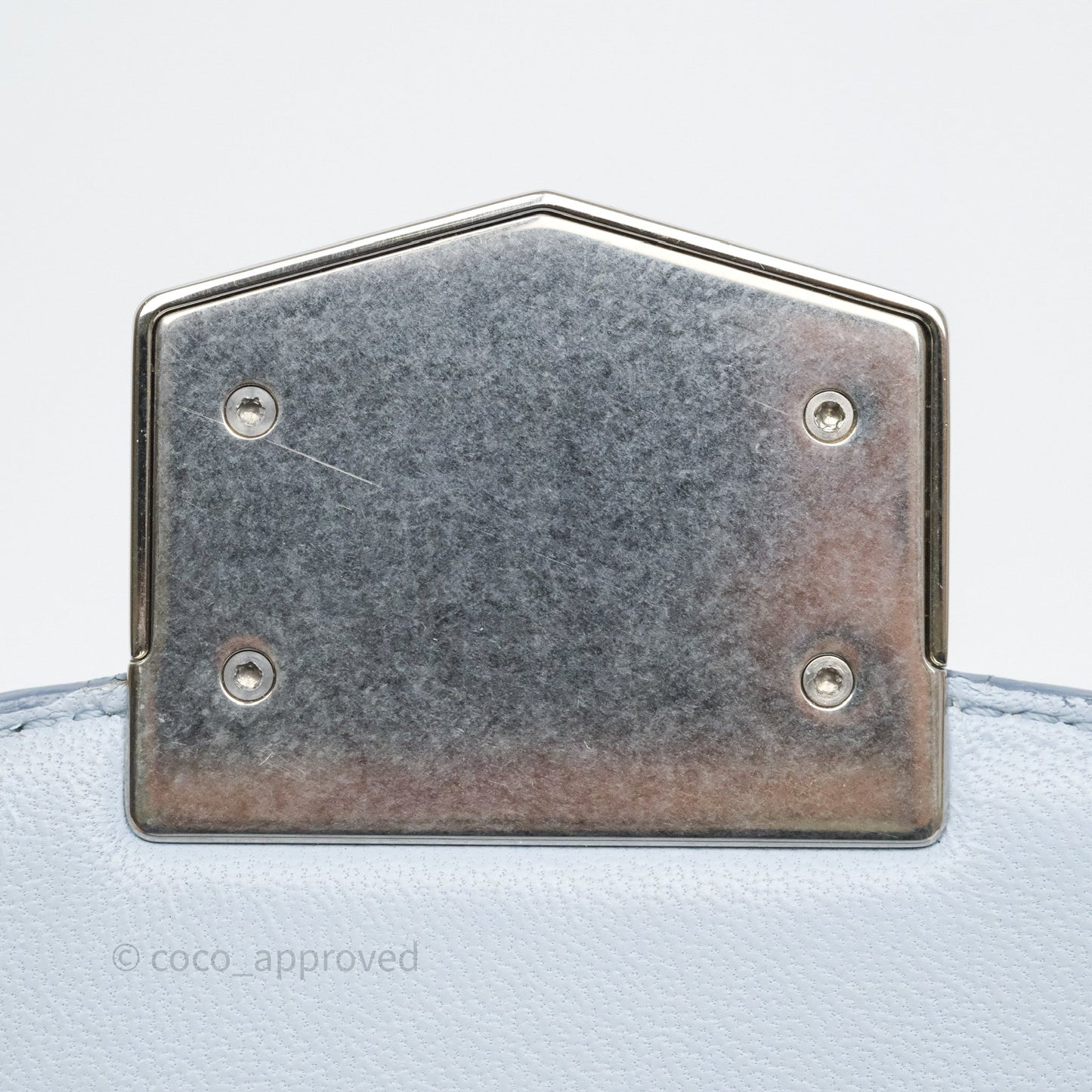 Celine Small Trotteur Crossbody Bag Light Blue Grained Calfskin