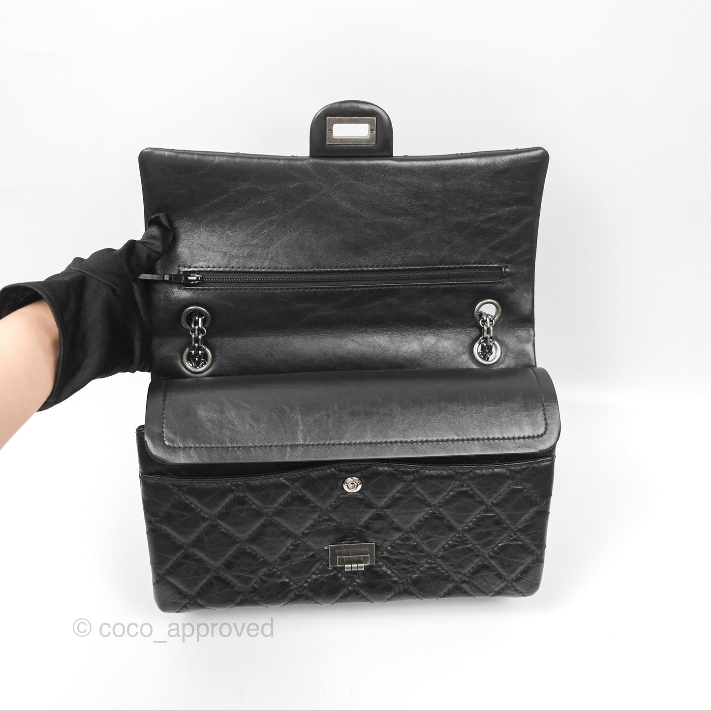 Chanel Reissue 226 Quilted Black Aged Calfskin Ruthenium Hardware