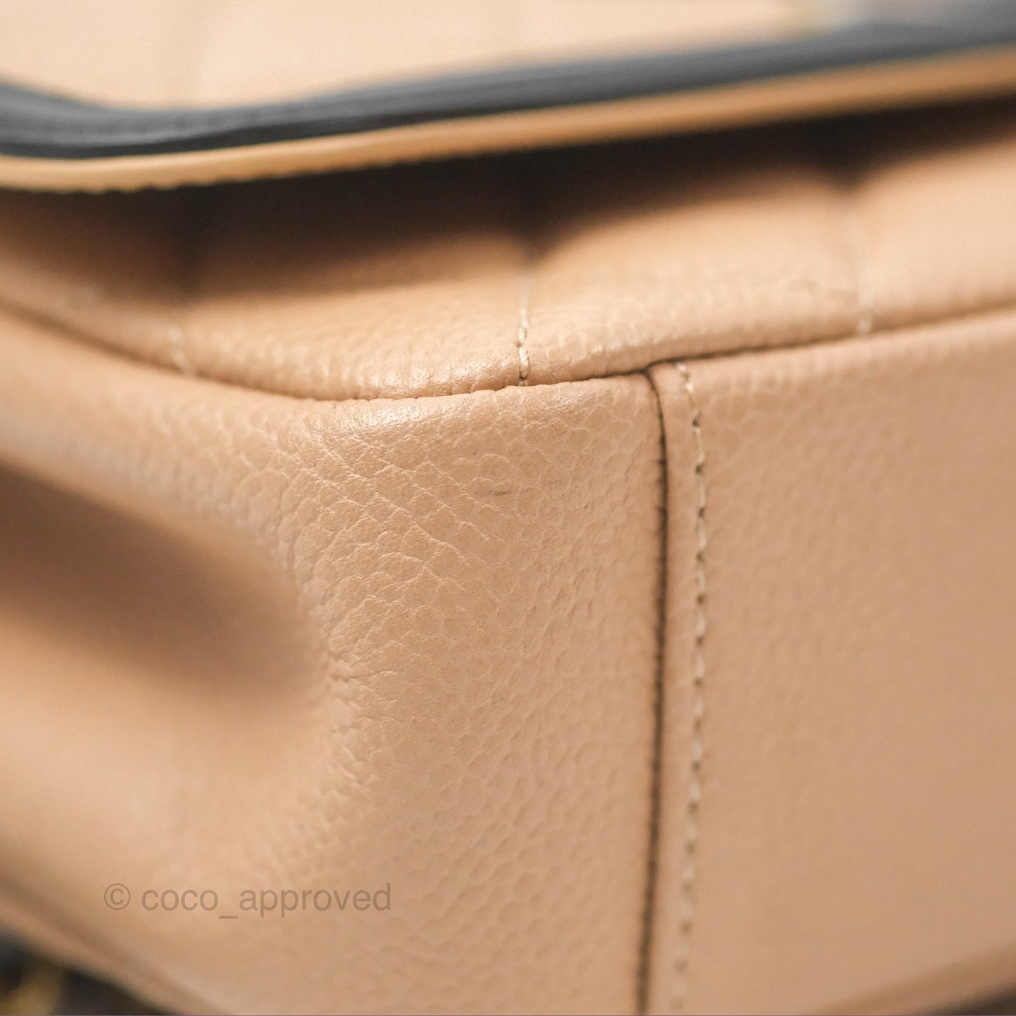 Chanel Quilted Small CC Filigree Flap Beige Black Caviar