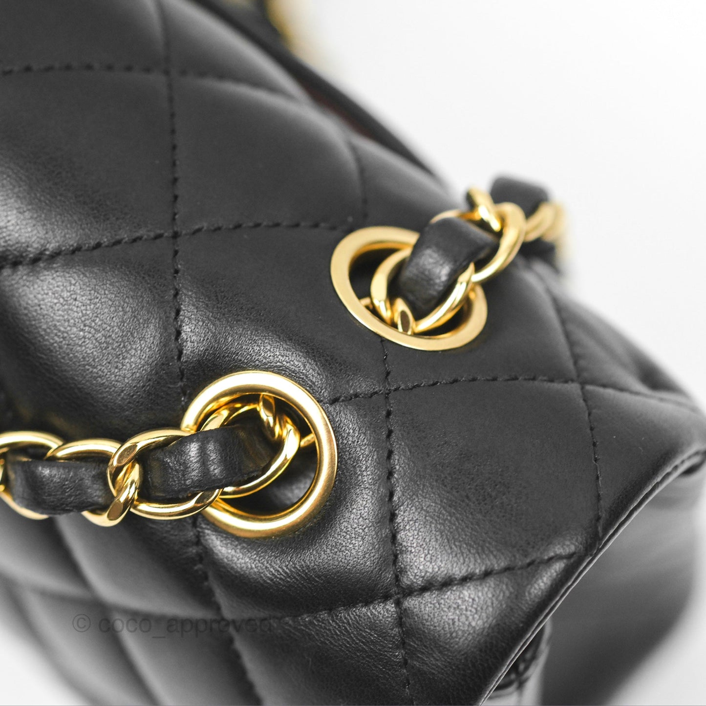 Chanel Classic M/L Medium Flap Quilted Black Lambskin Gold Hardware