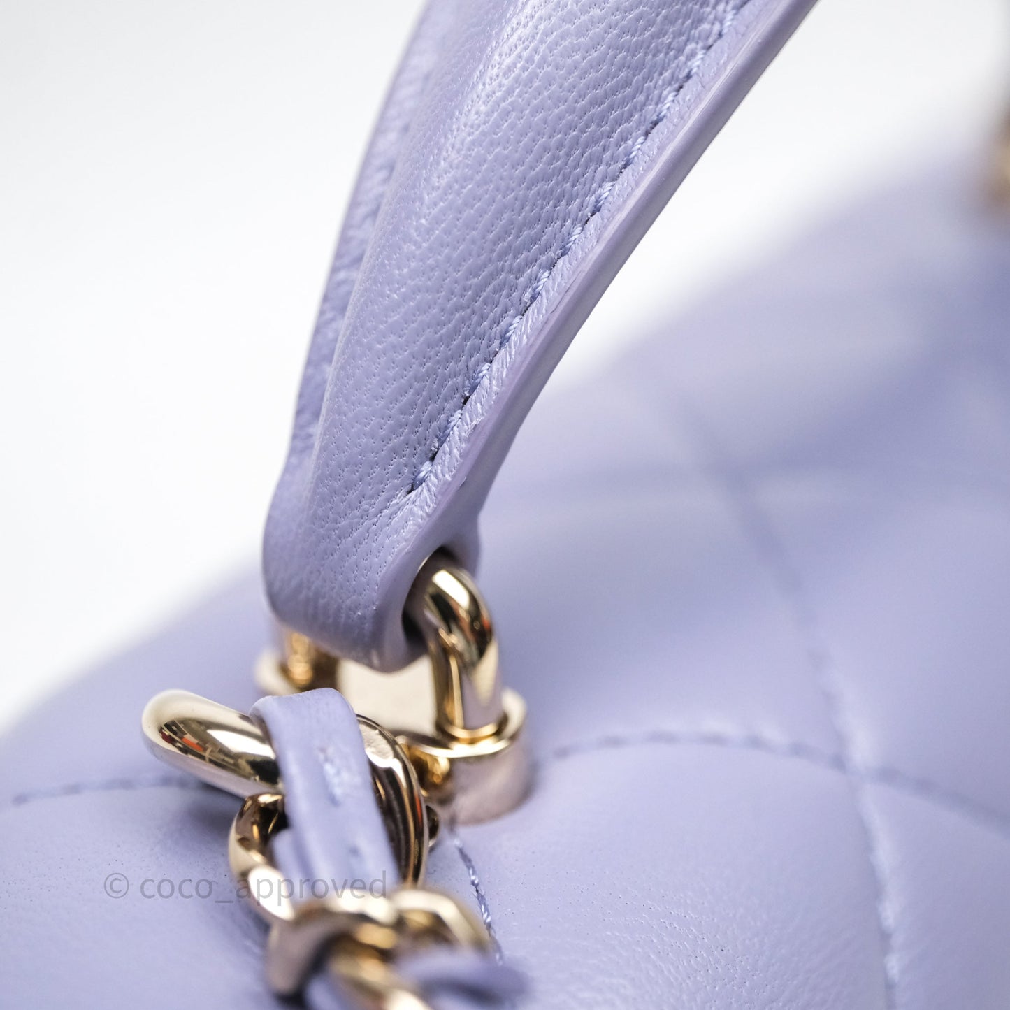 Chanel Top Handle Mini Rectangular Flap Purple Lambskin Gold Hardware