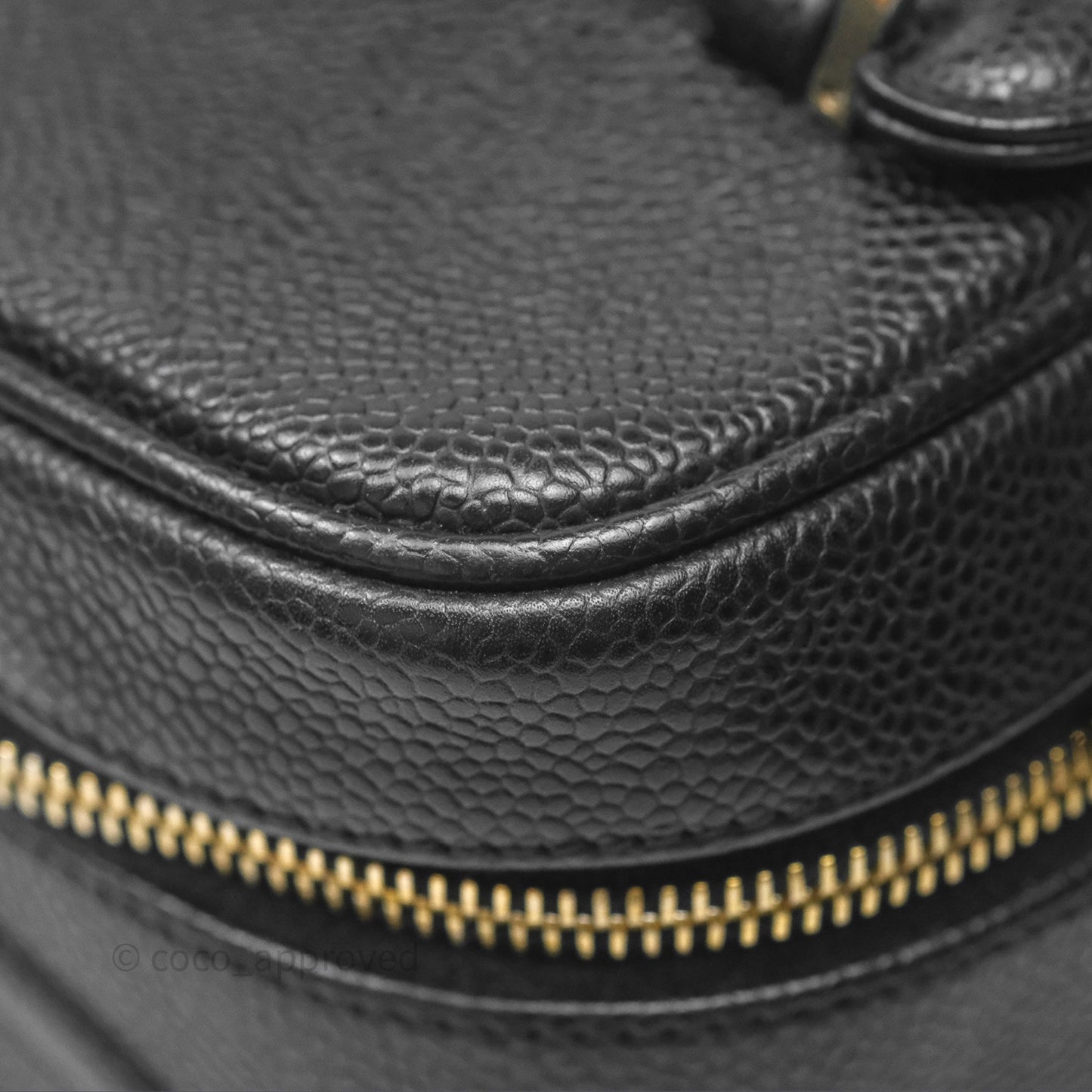 Chanel Vintage Vanity Case Black Caviar Gold Hardware