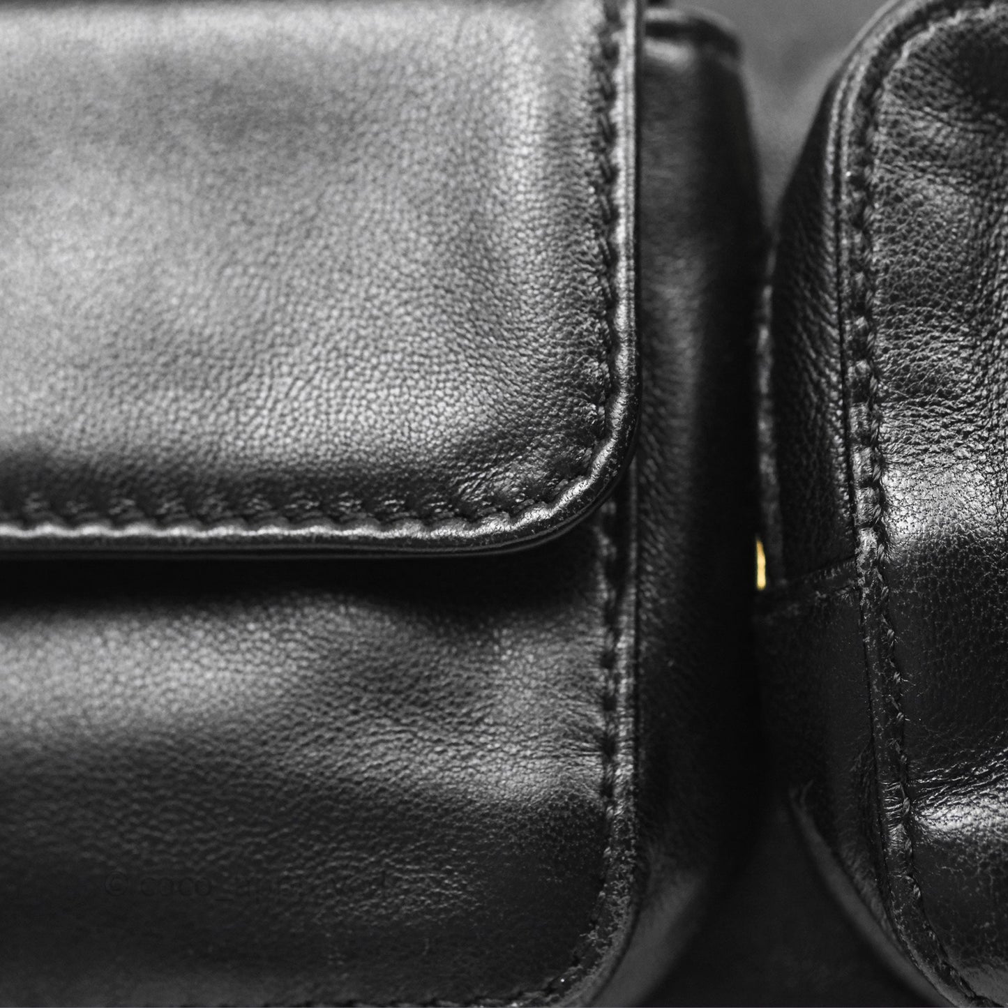 Miu Miu Nappa Leather Pocket Bag Black Lambskin Gold Hardware
