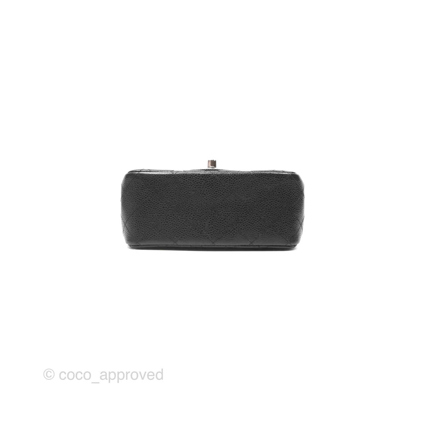 Chanel Mini Square Flap Quilted Black Caviar Silver Hardware