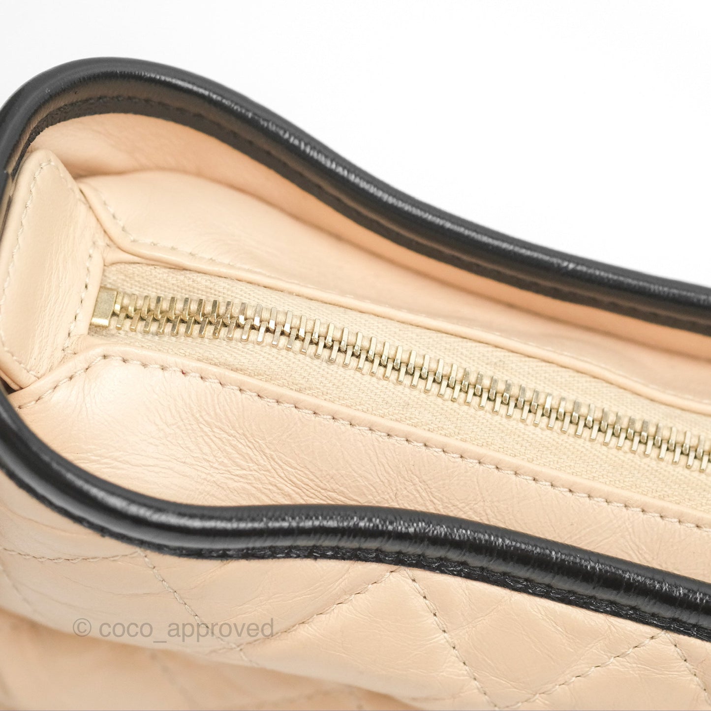 Chanel Small Gabrielle Hobo Quilted Beige Back Aged Calfskin