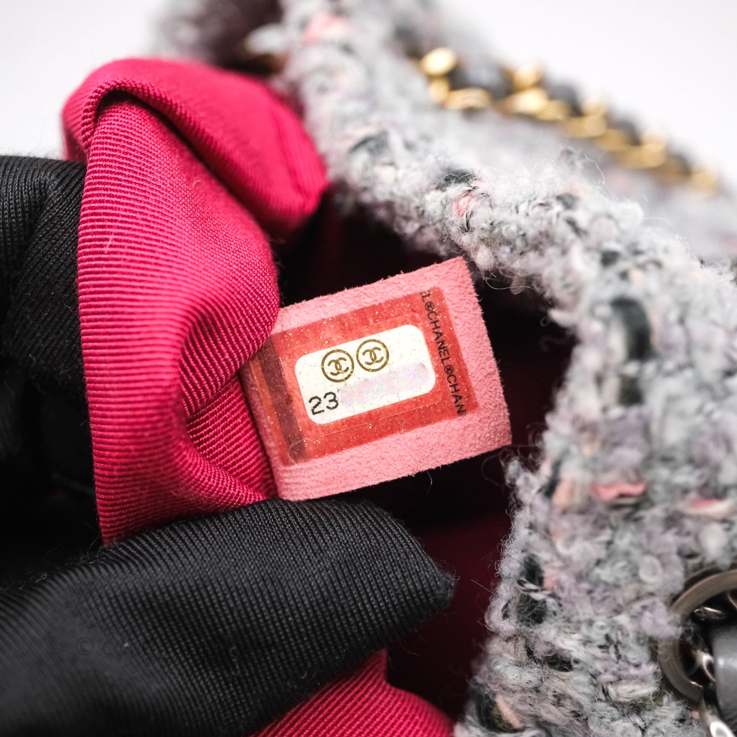 Chanel Gabrielle Small Backpack Grey Tweed Aged Calfskin
