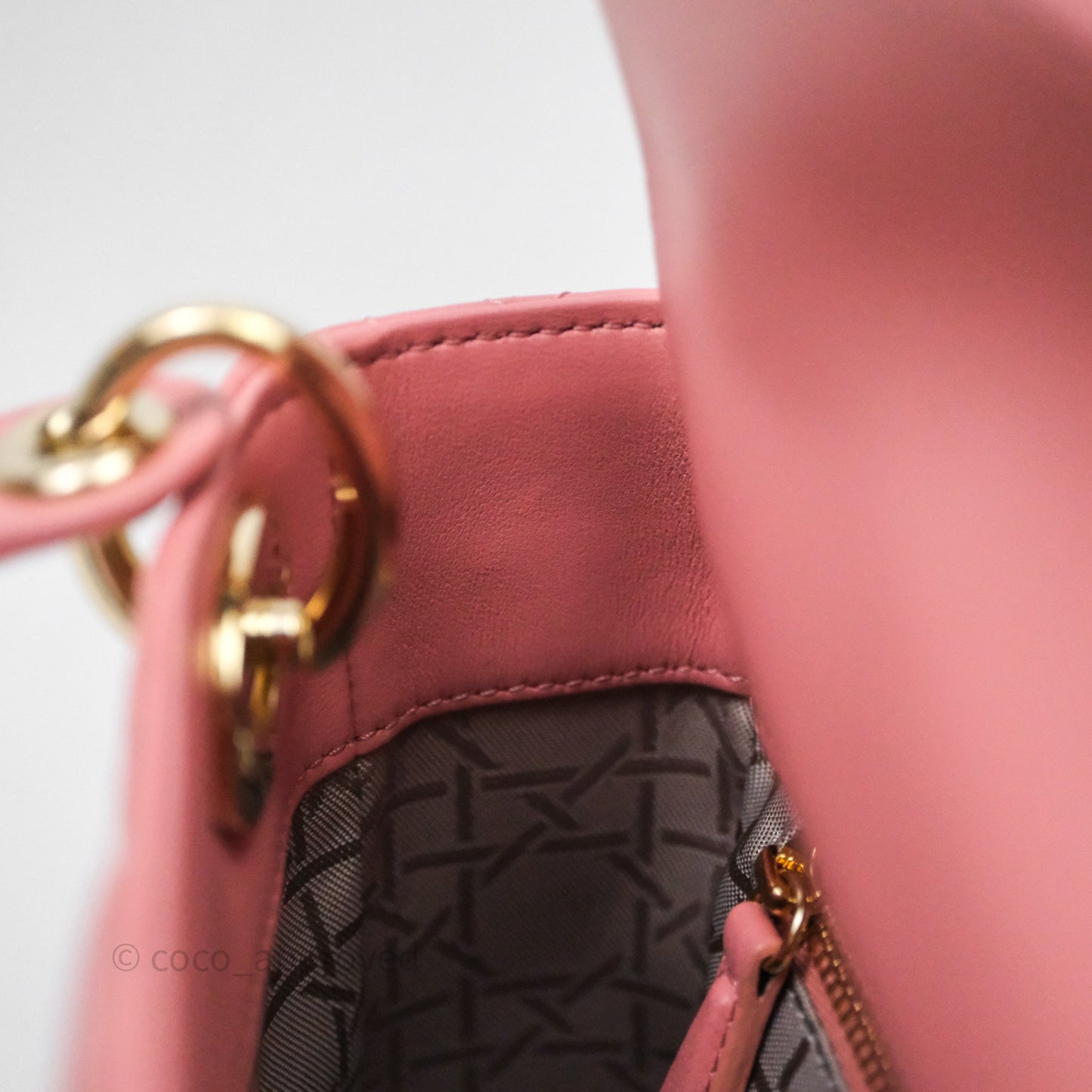 Christian Dior Mini Lady Dior My ABCDior Bag Pink Cannage Lambskin Gold Haardware