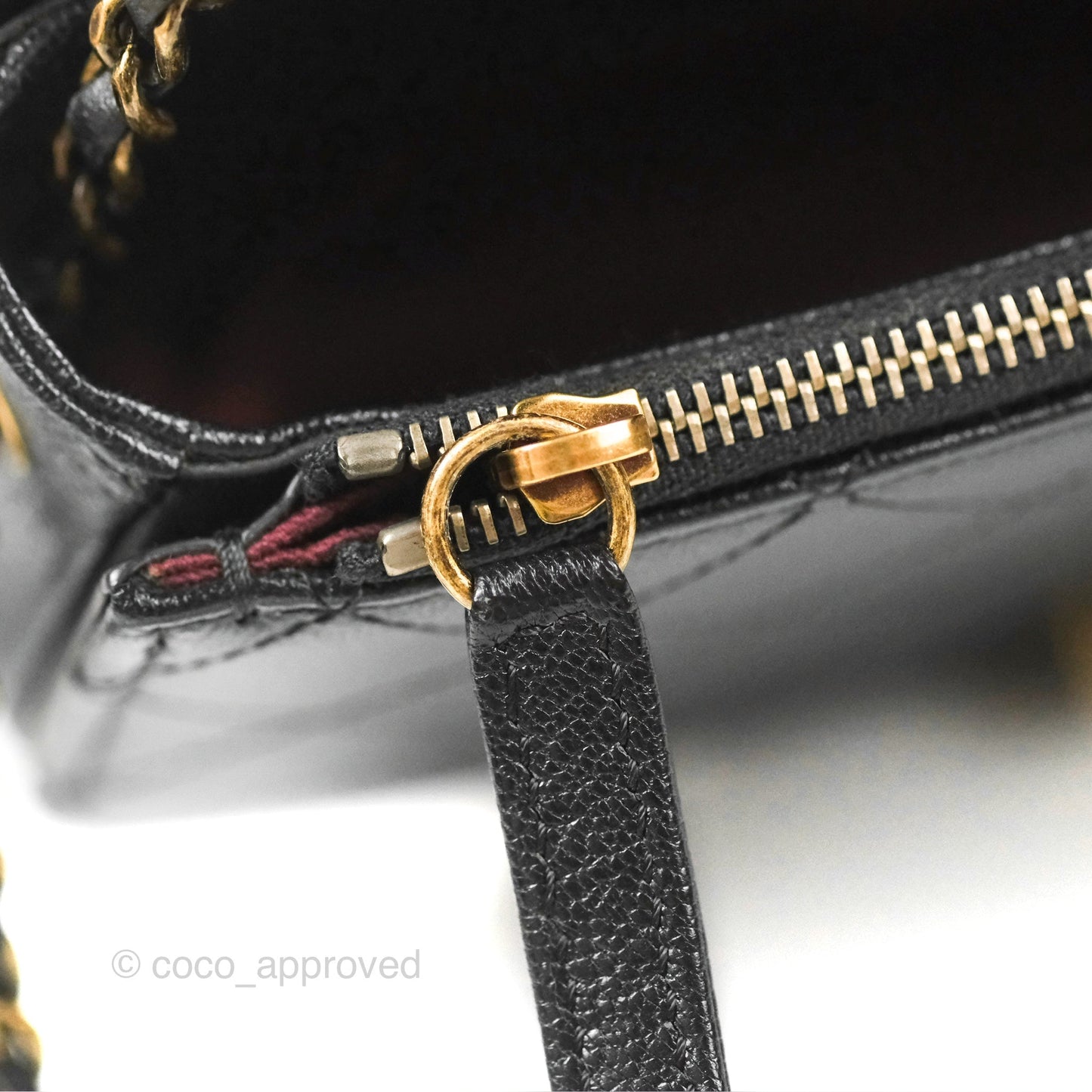 Chanel Small Coco Curve Flap Black Goatskin Antique Gold Hardware