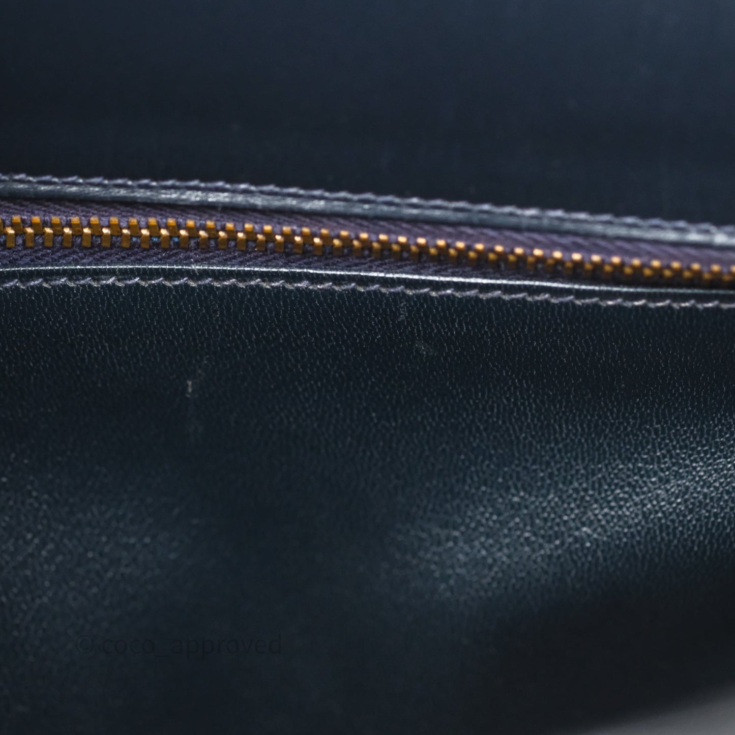 Hermès Vintage Kelly 28 Retourn Navy Box Leather Gold Hardware