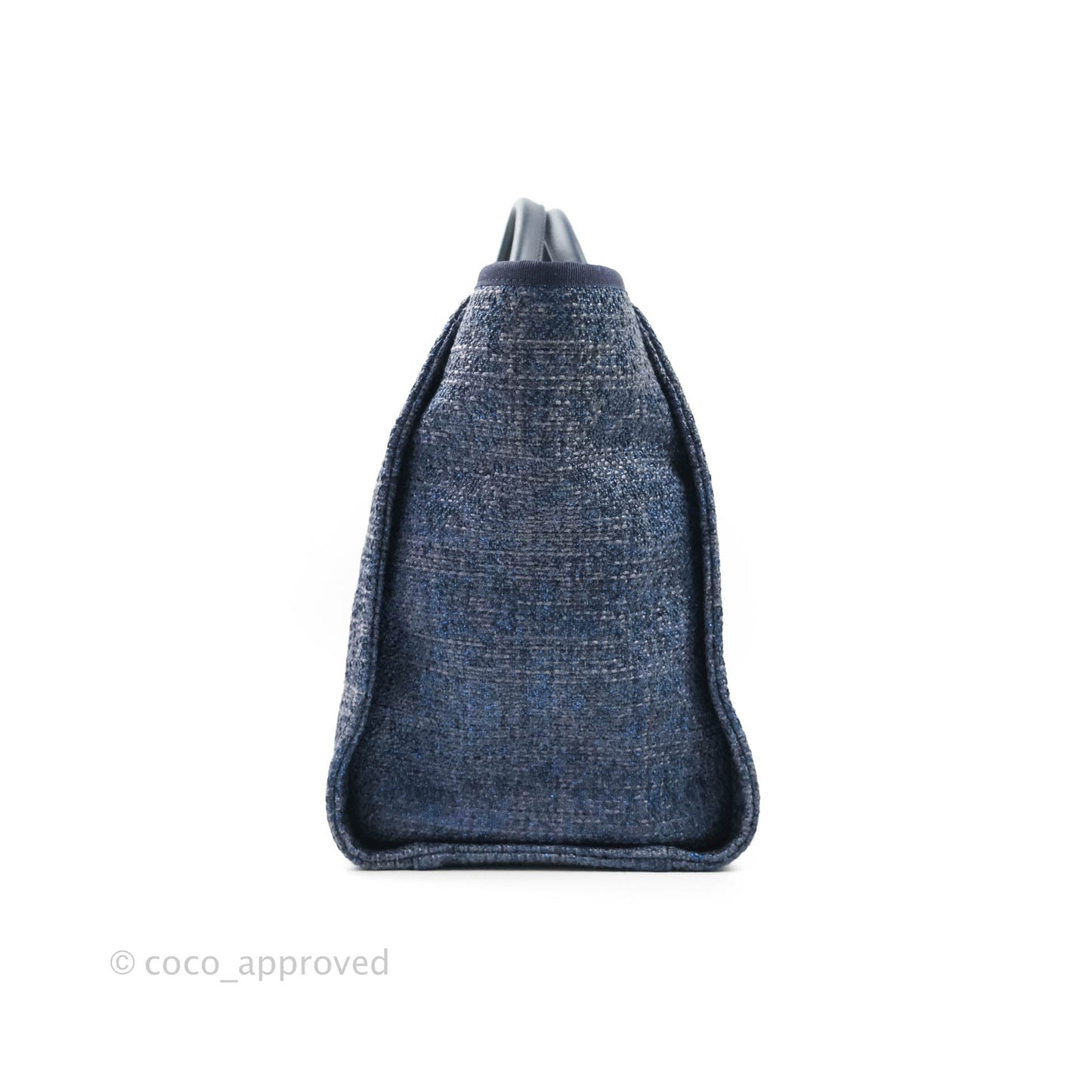Chanel Large Deauville Navy Blue Canvas Gold Hardware