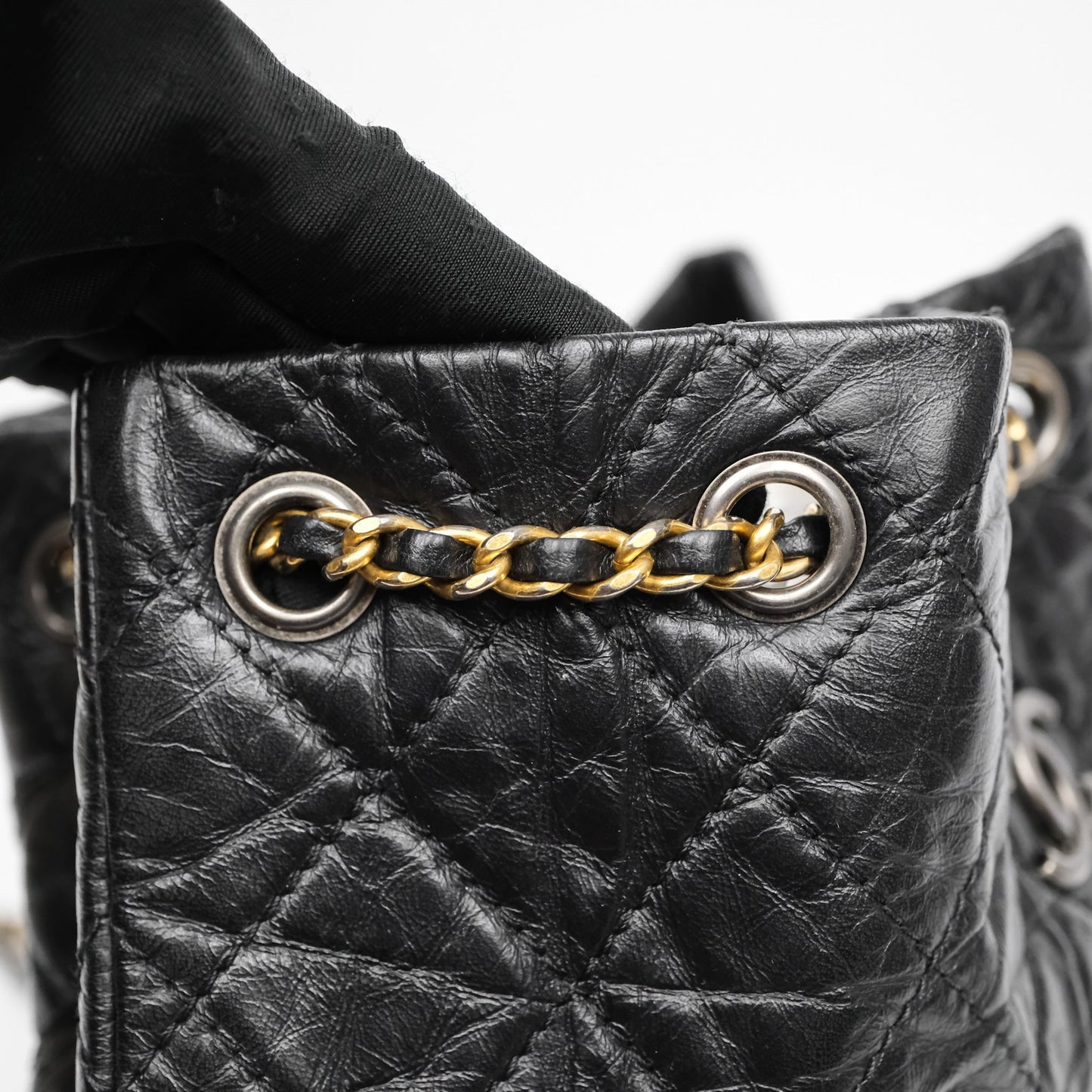 Chanel Small Gabrielle Backpack Black Aged Calfskin