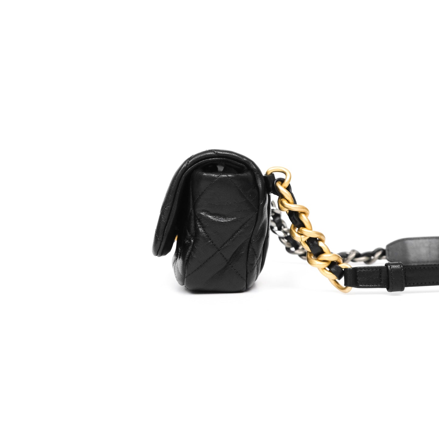 Chanel 19 Waist Bag Black Goatskin Mixed Hardware