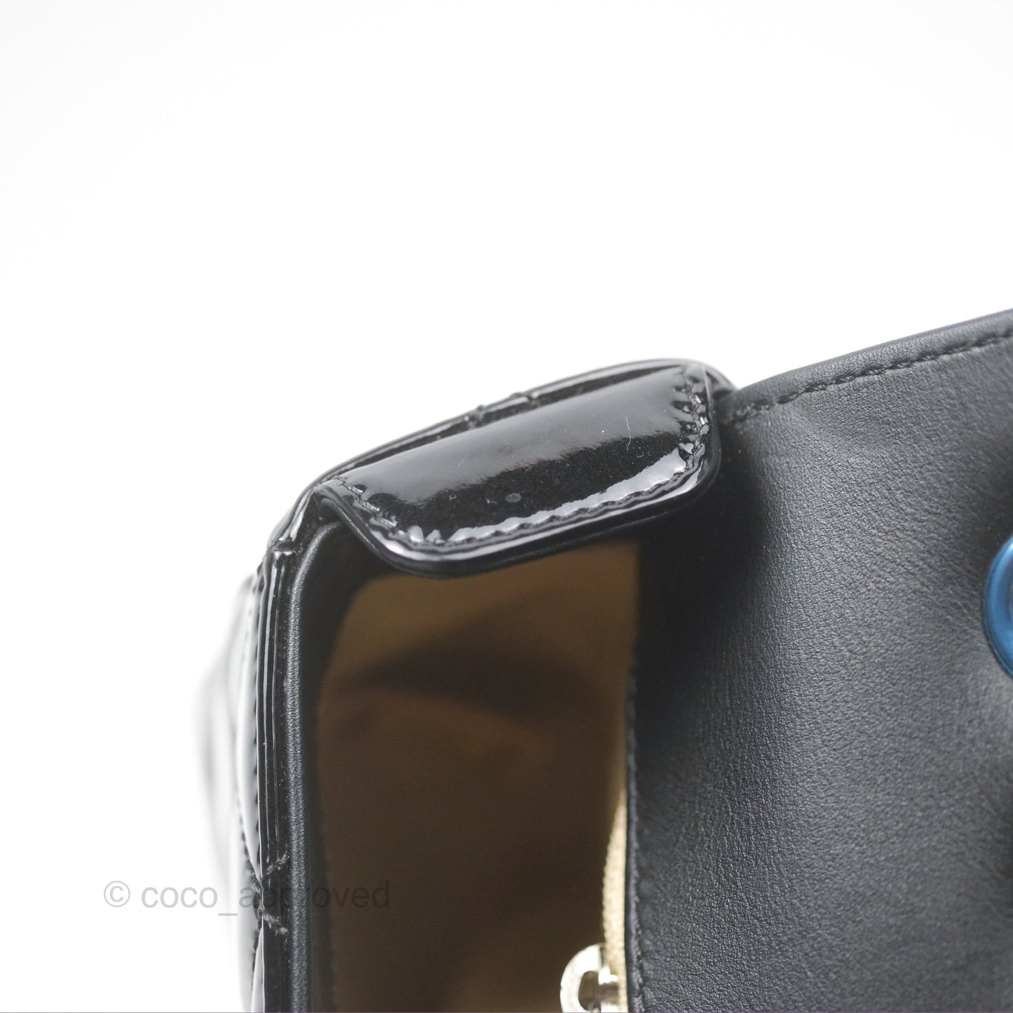 Chanel Small Flap Coco Boy Black Patent Silver Hardware
