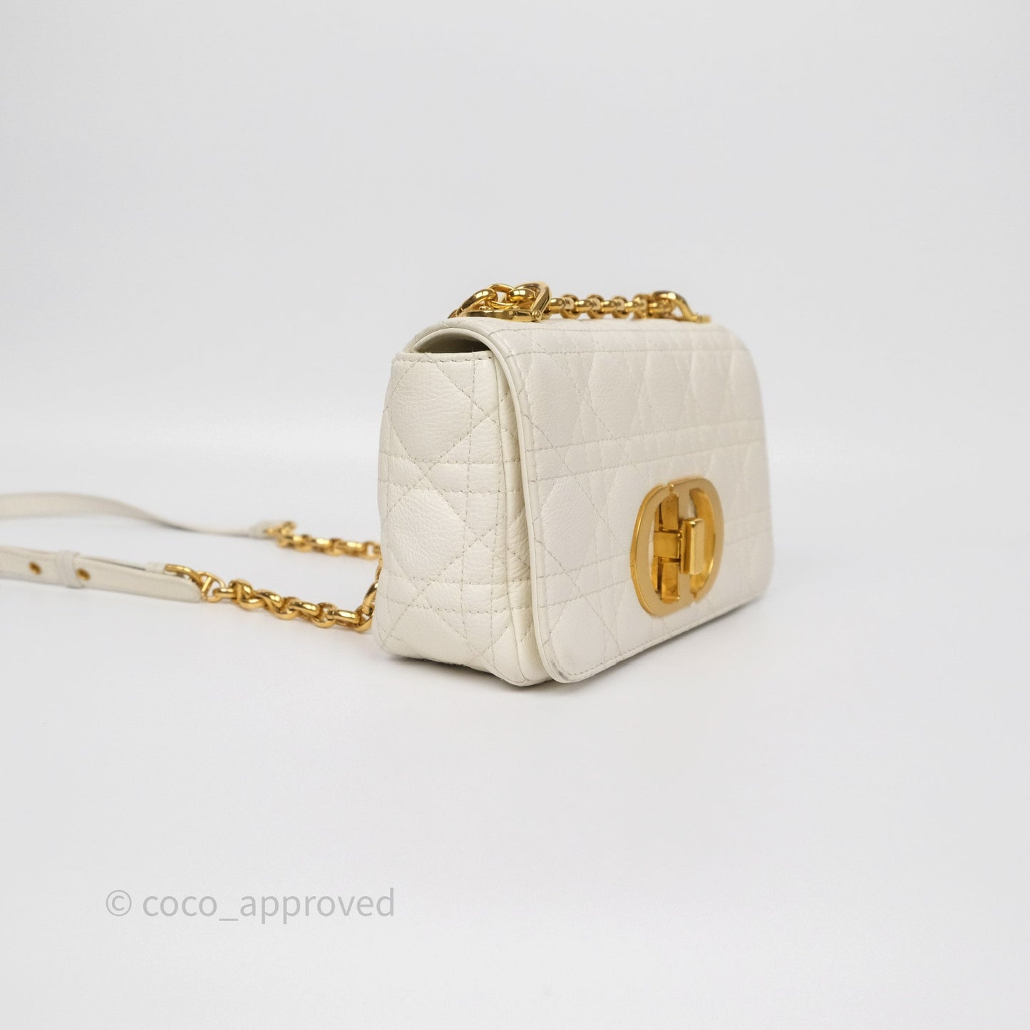 Dior Small Caro Bag Latte Supple Cannage Calfskin