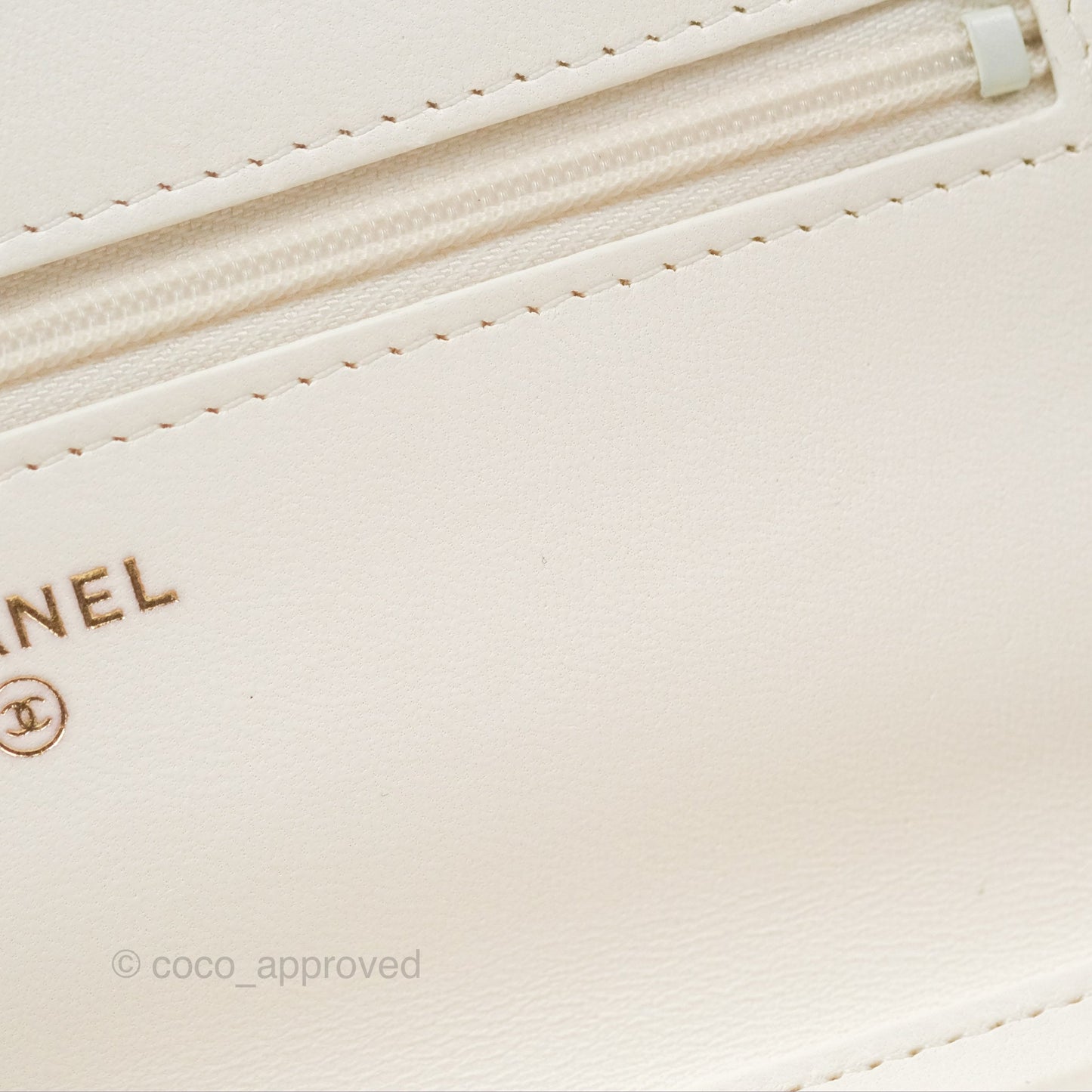 Chanel Quilted WOC White Lambskin Gold Hardware With Charms