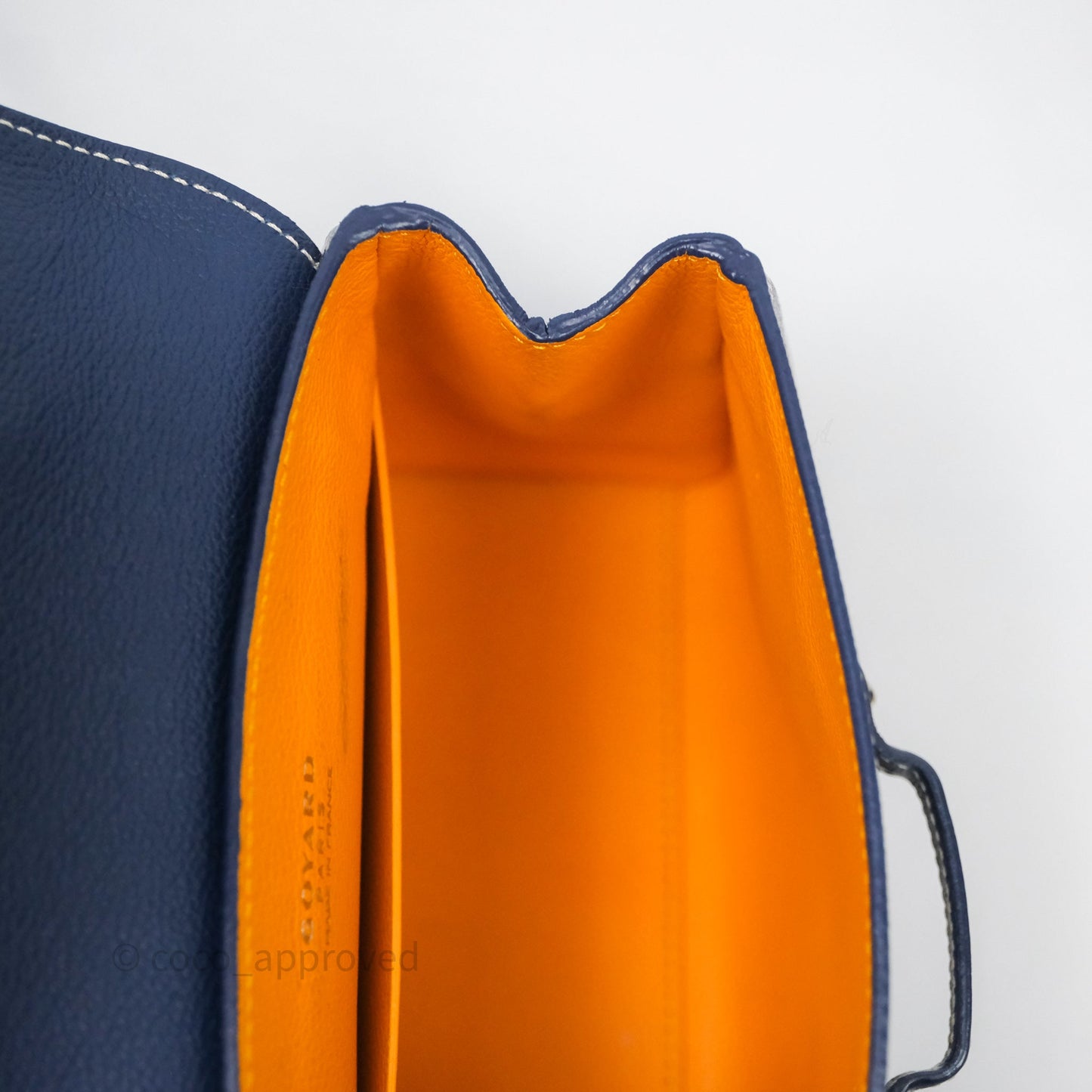 Goyard Saïgon Mini Bag Chevroches Calfskin Navy Silver Hardware